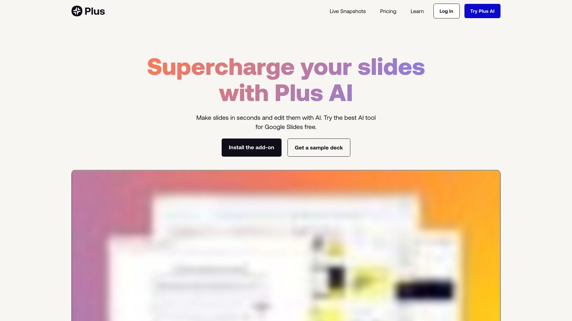 Plus AI website preview