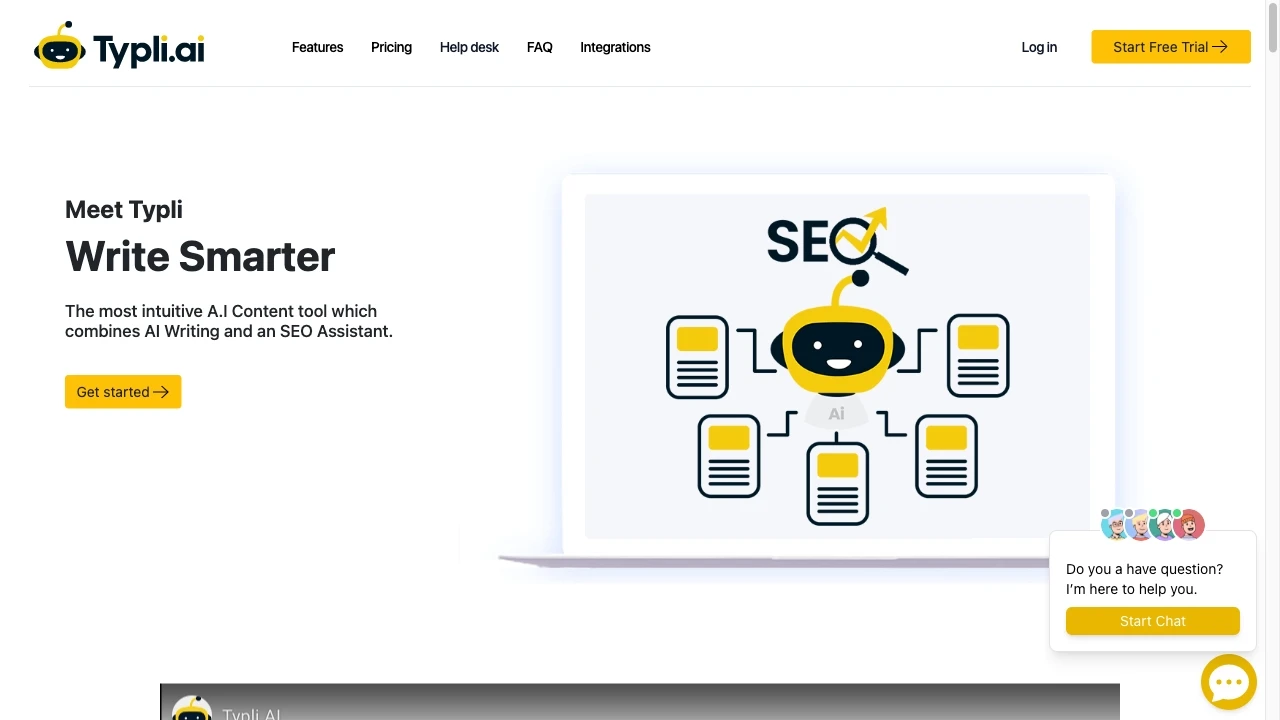 Typli.Ai - AI Writer & SEO Writing Assistant website preview