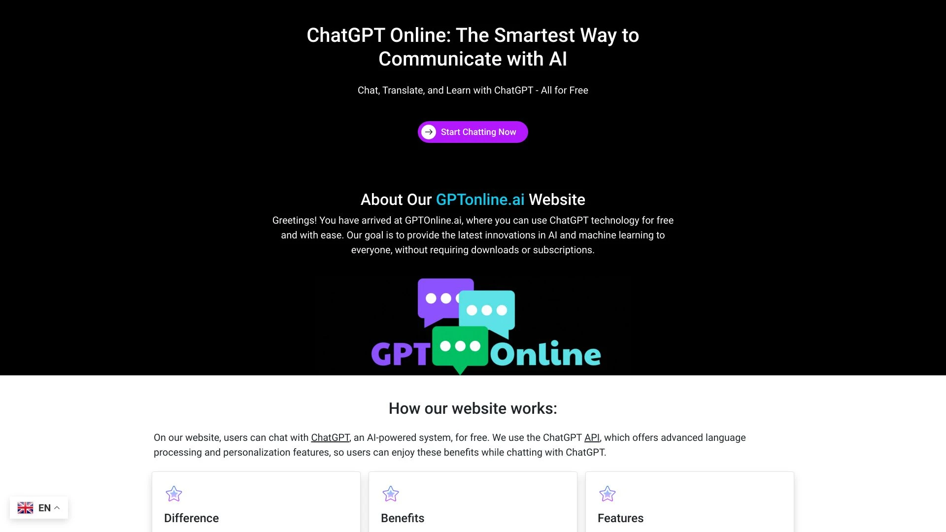 ChatGPT Online website preview