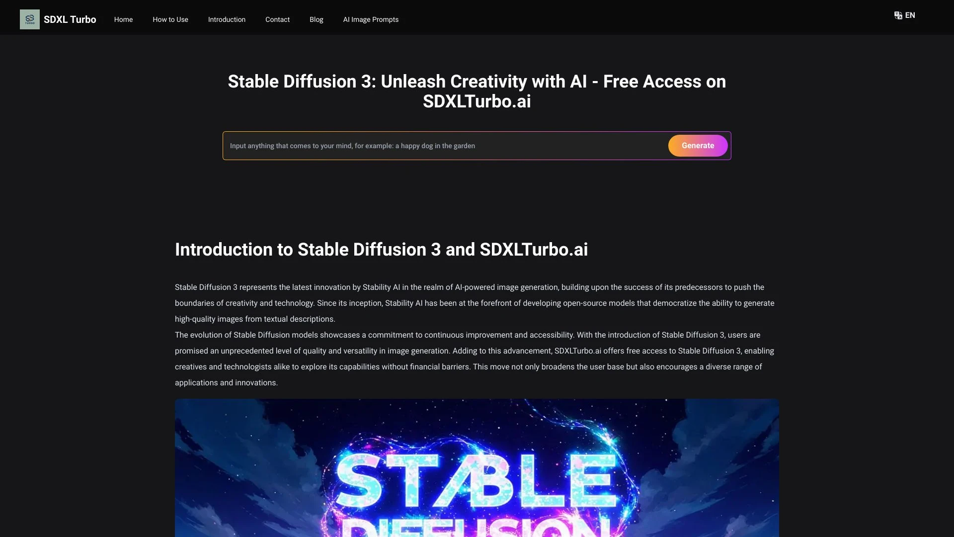 Stable Diffusion 3 Free Online website preview