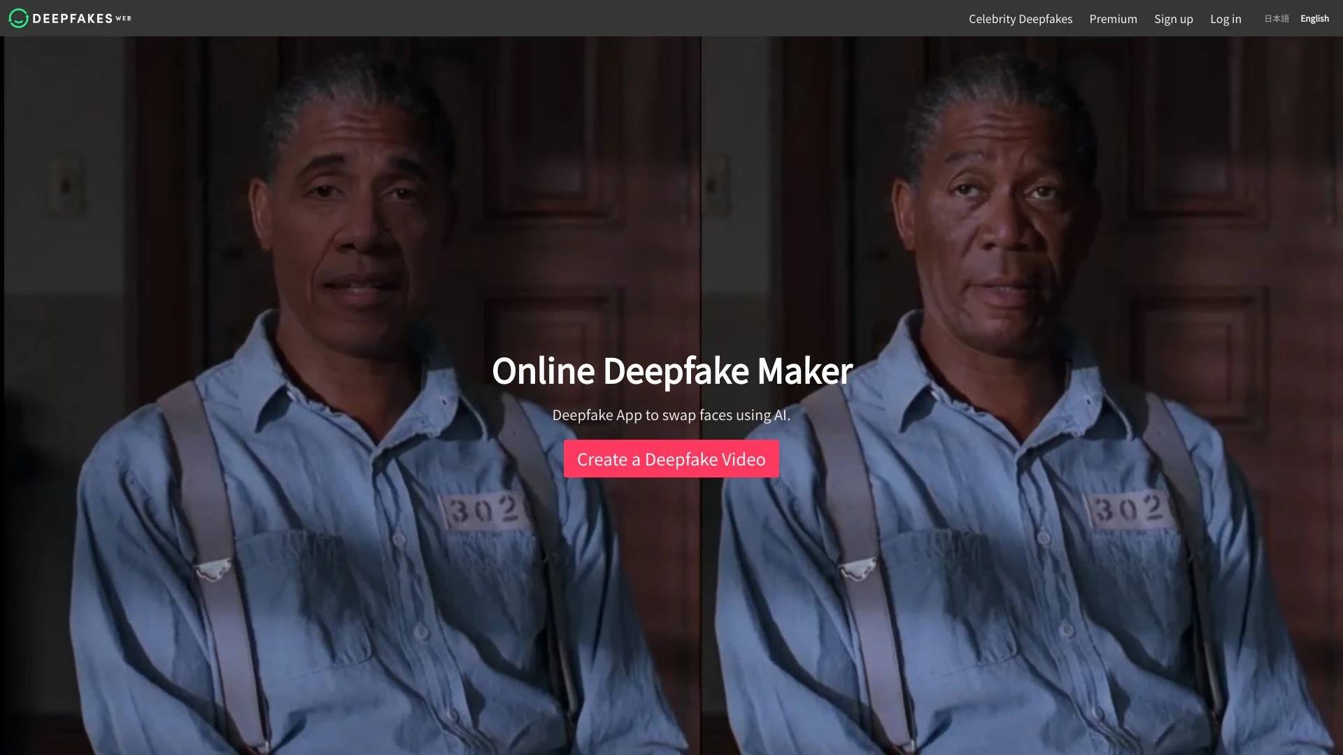 Deepfakes Web website preview