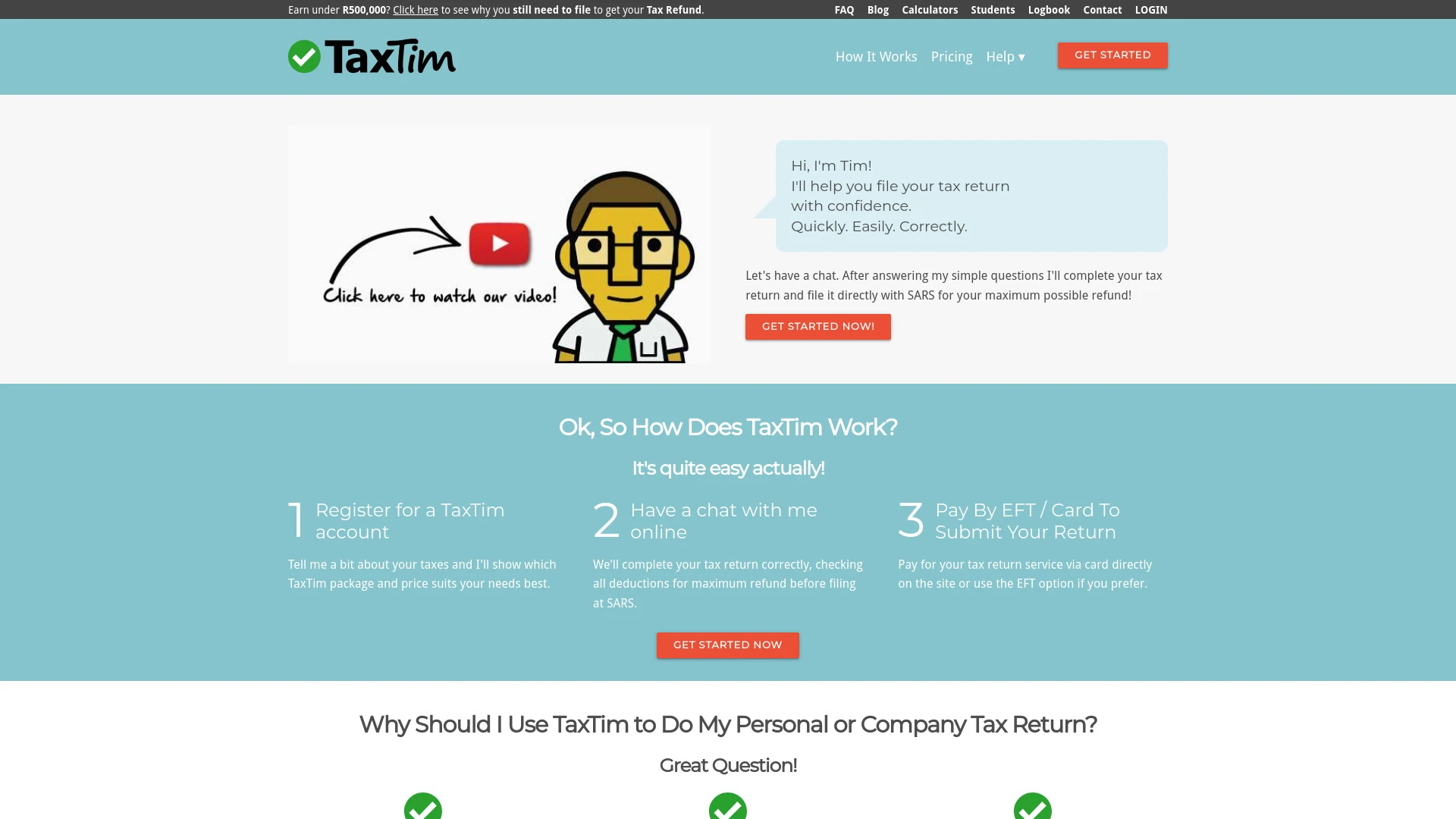 TaxTim SA website preview