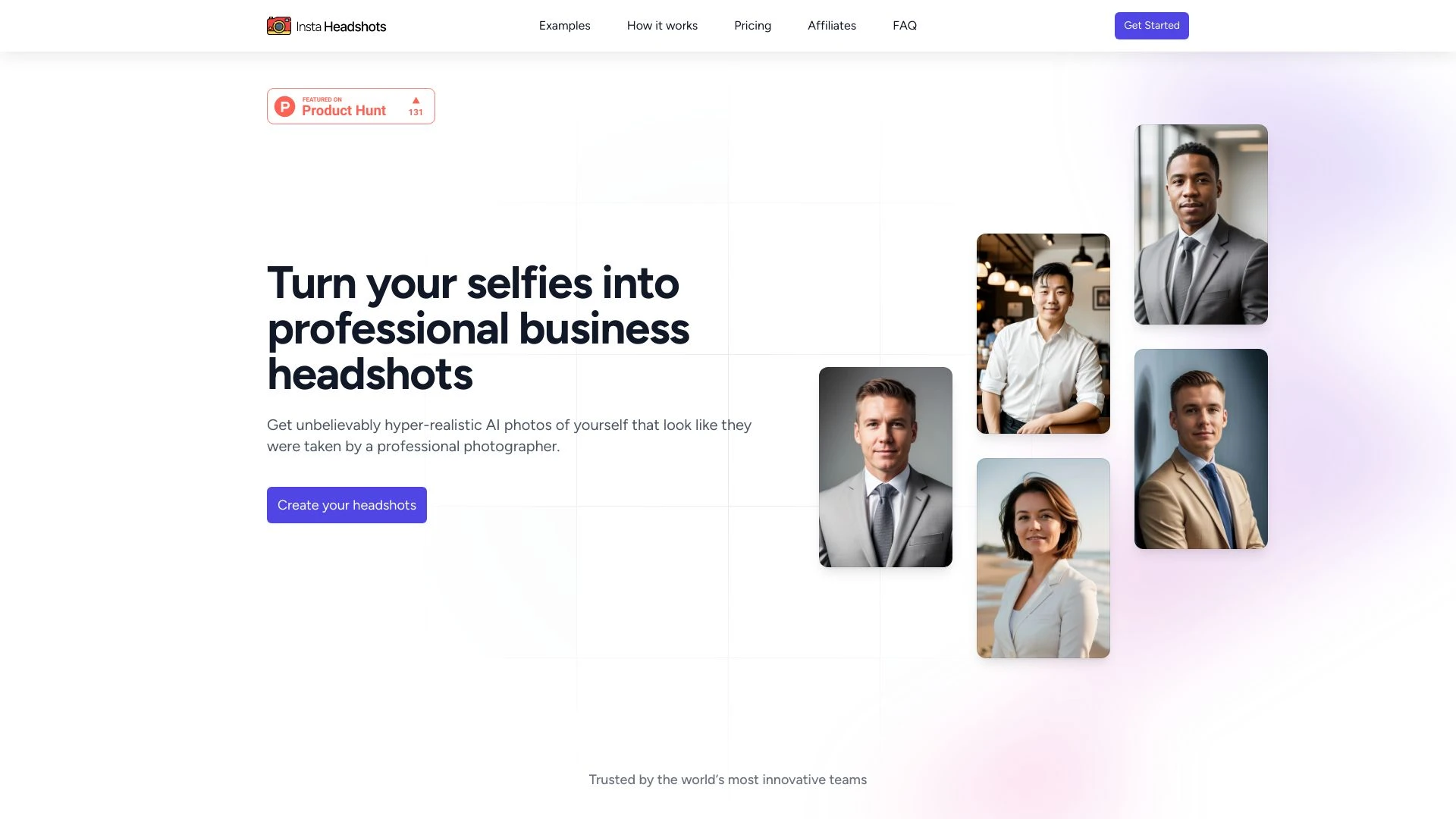 Insta Headshots website preview