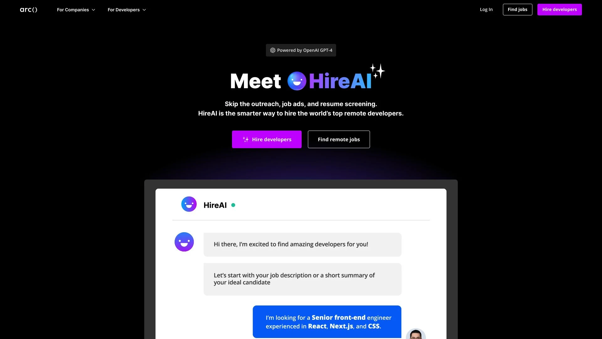 HireAI website preview