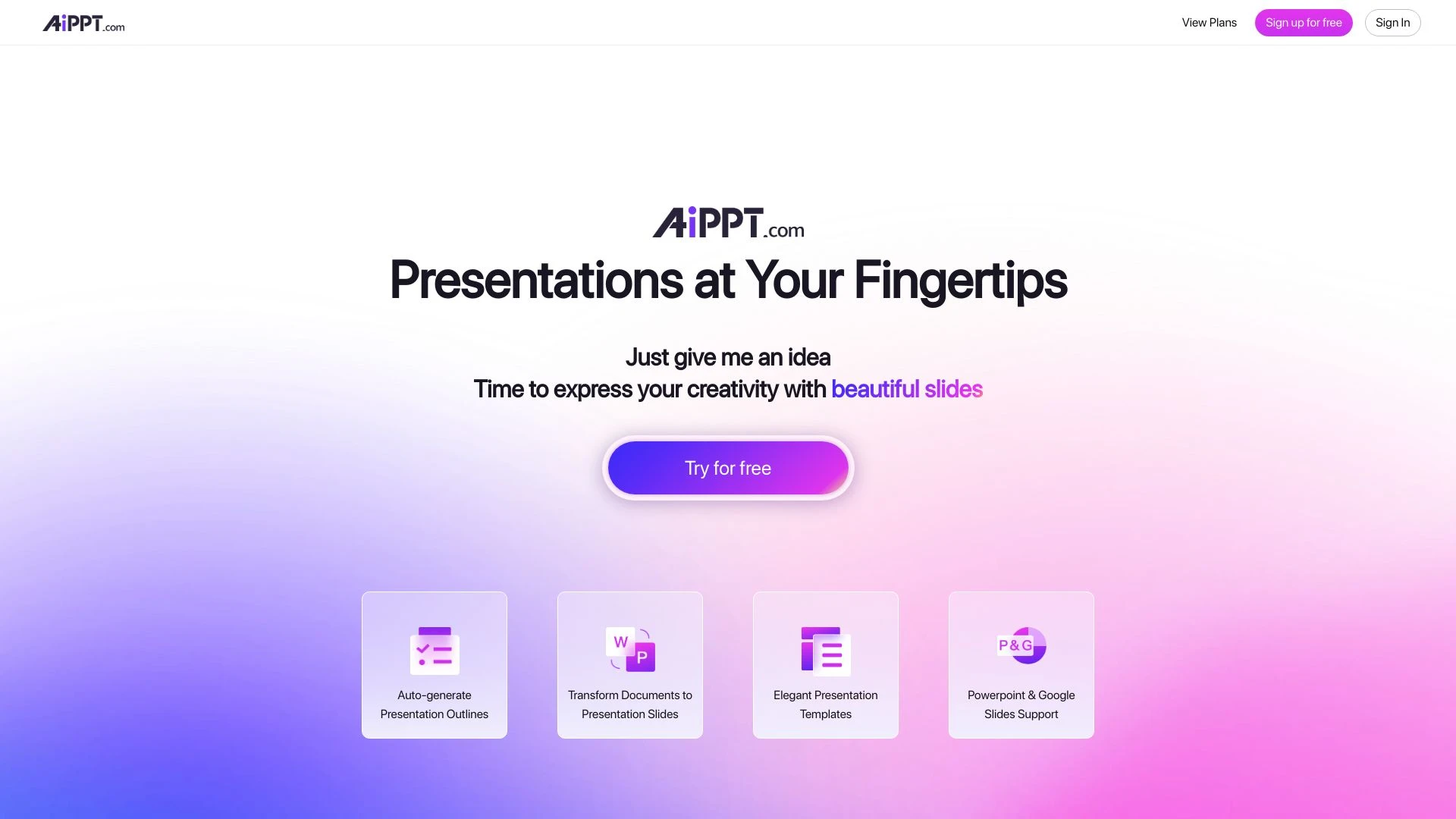 AiPPT website preview