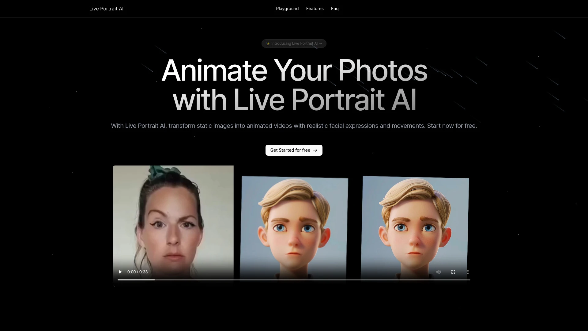 Live Portrait AI website preview