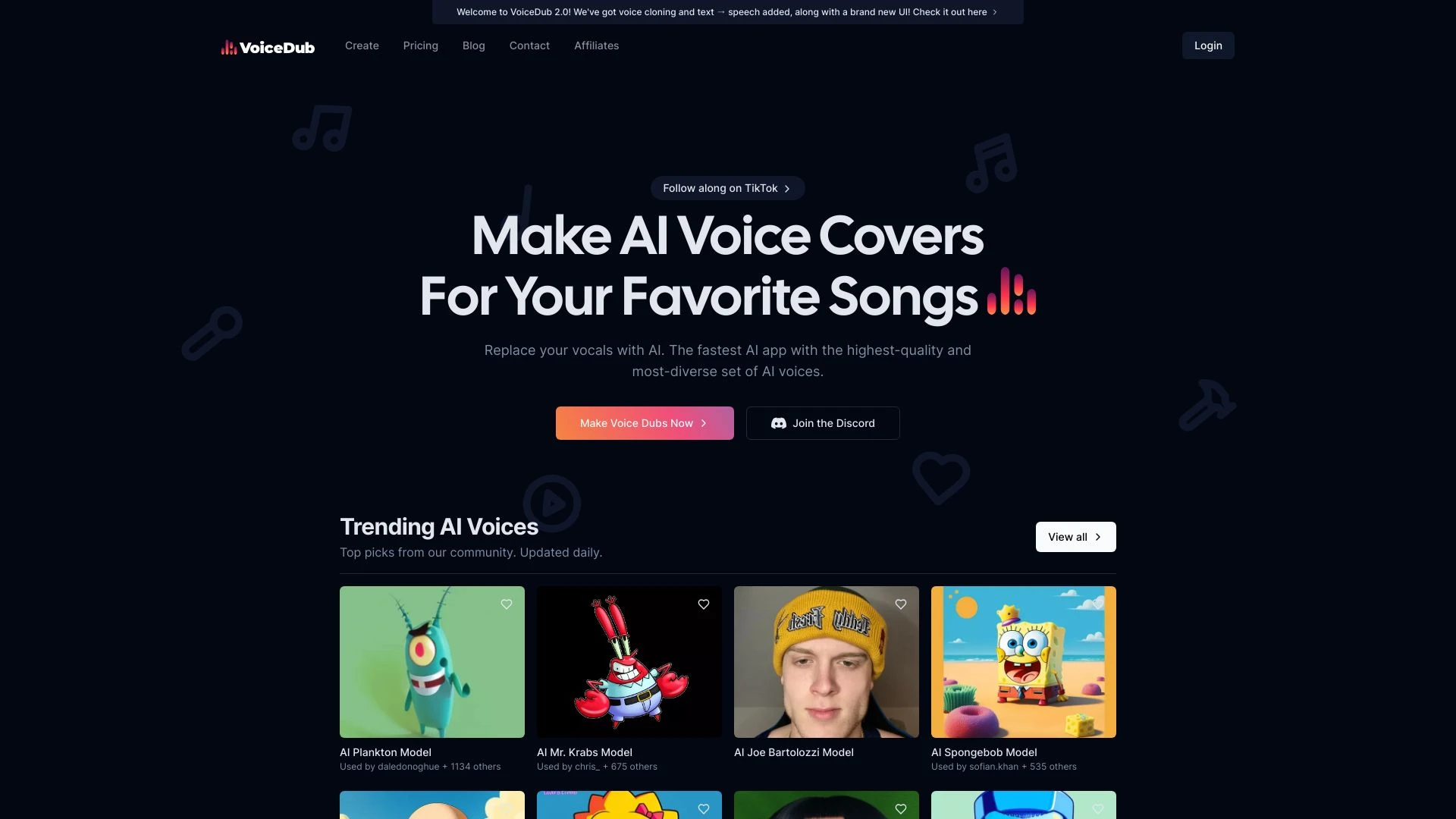 VoiceDub website preview