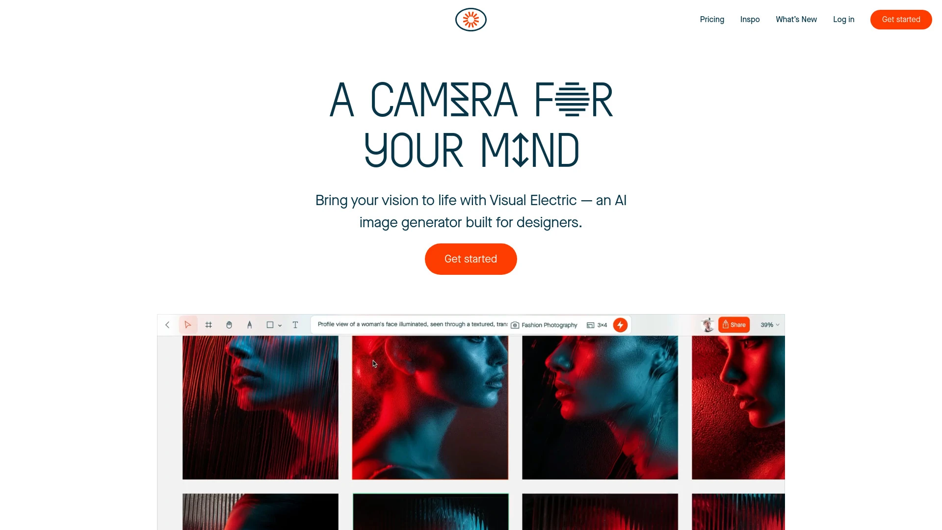 Visual Electric - AI Image Generator website preview