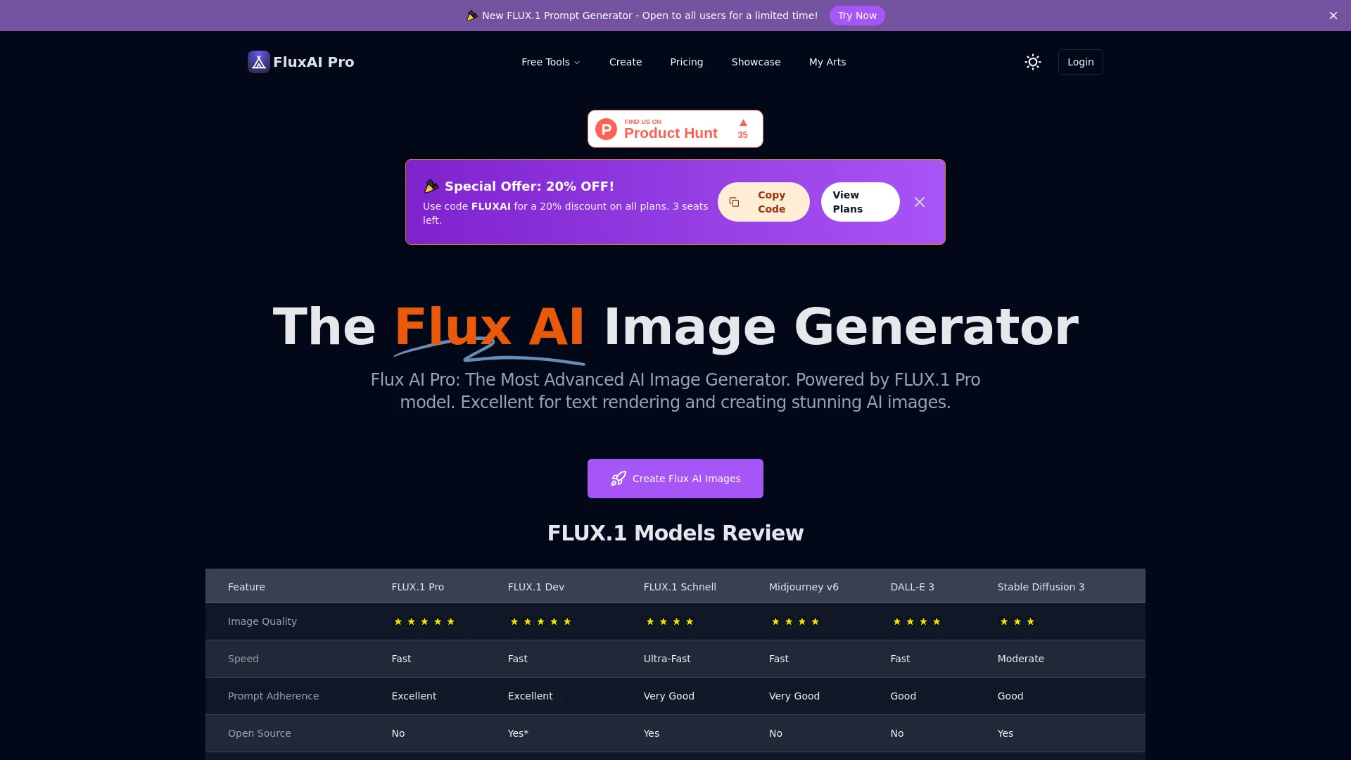 Flux AI Pro website preview