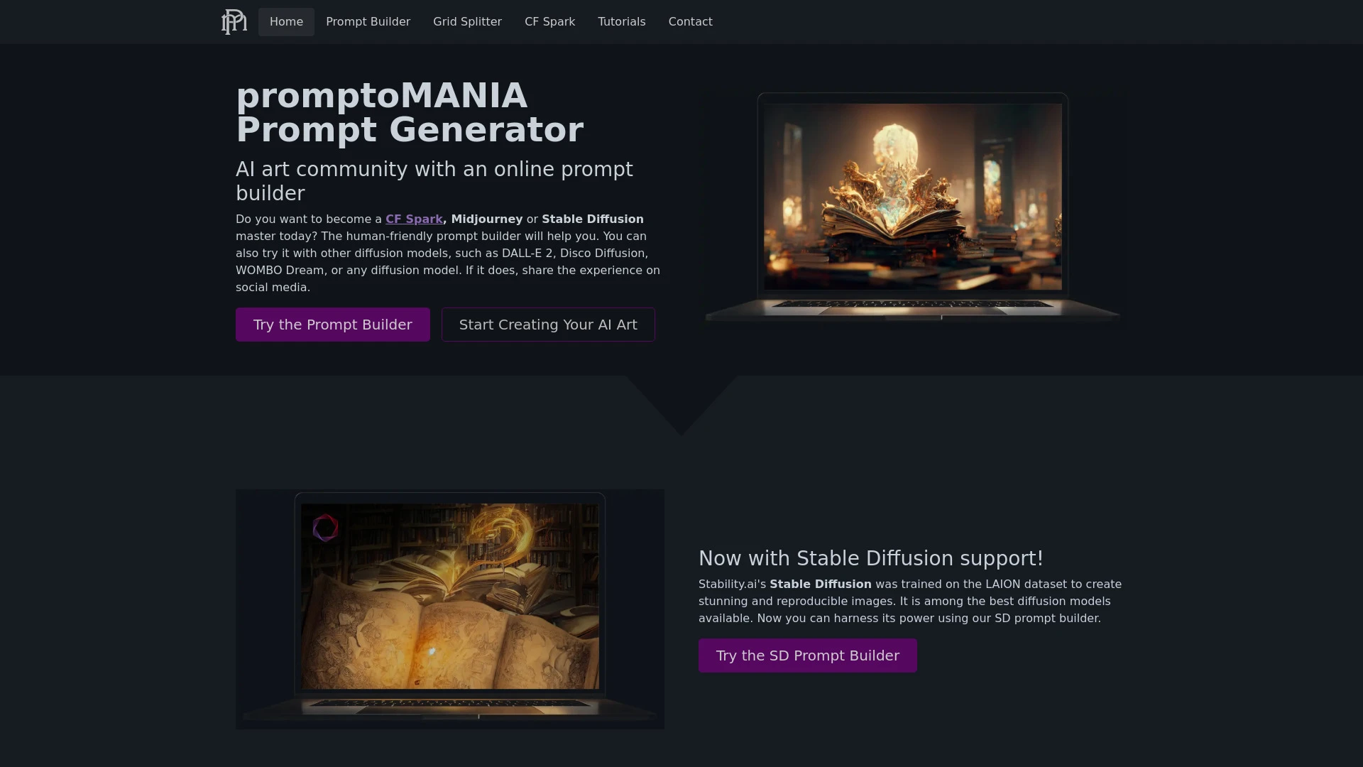 PromptoMANIA website preview