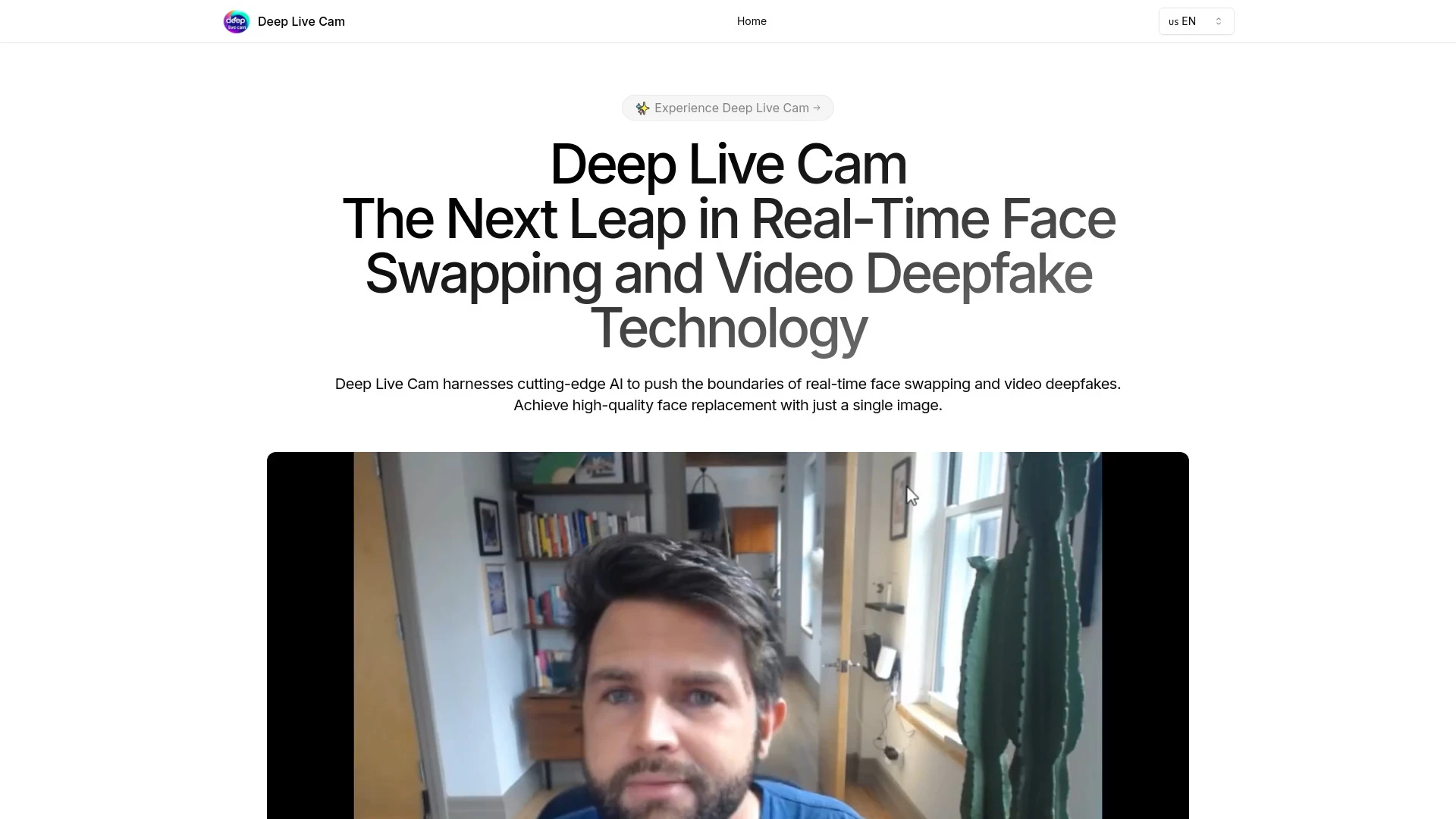 Deep Live Cam website preview