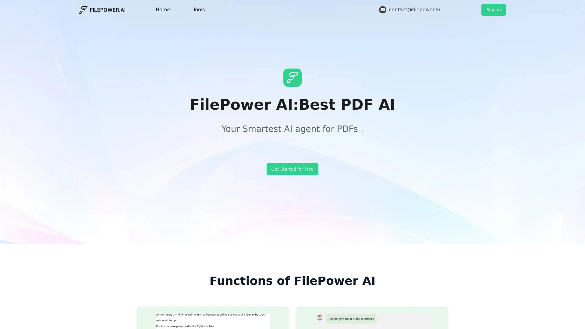 FilePower AI website preview