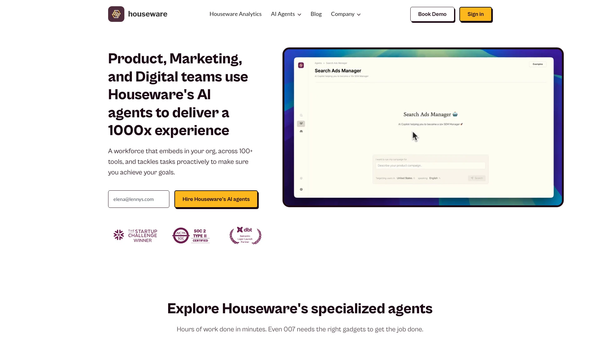 Houseware website preview