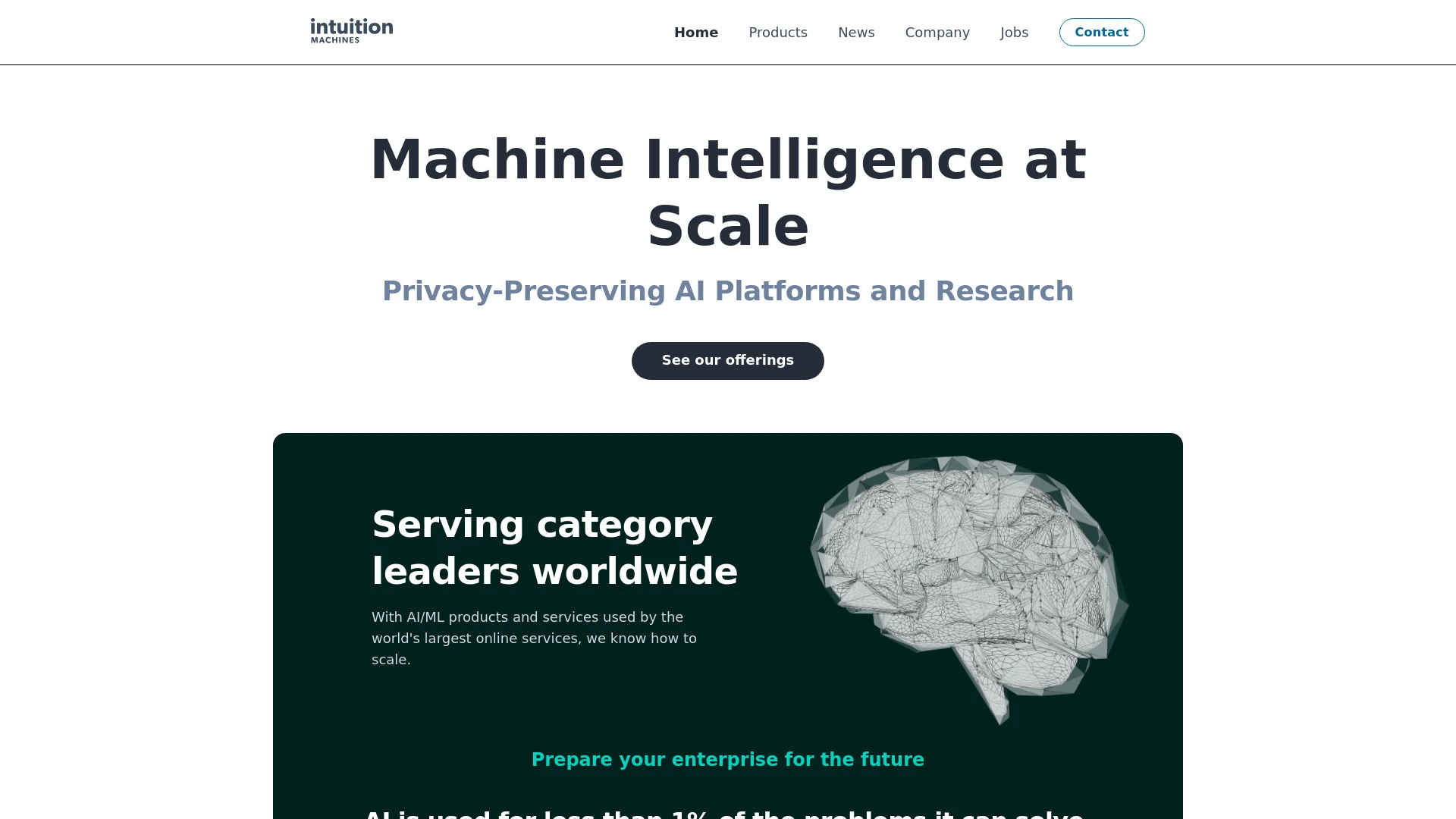 Intuition Machines, Privacy-Preserving AI/ML Leader website preview