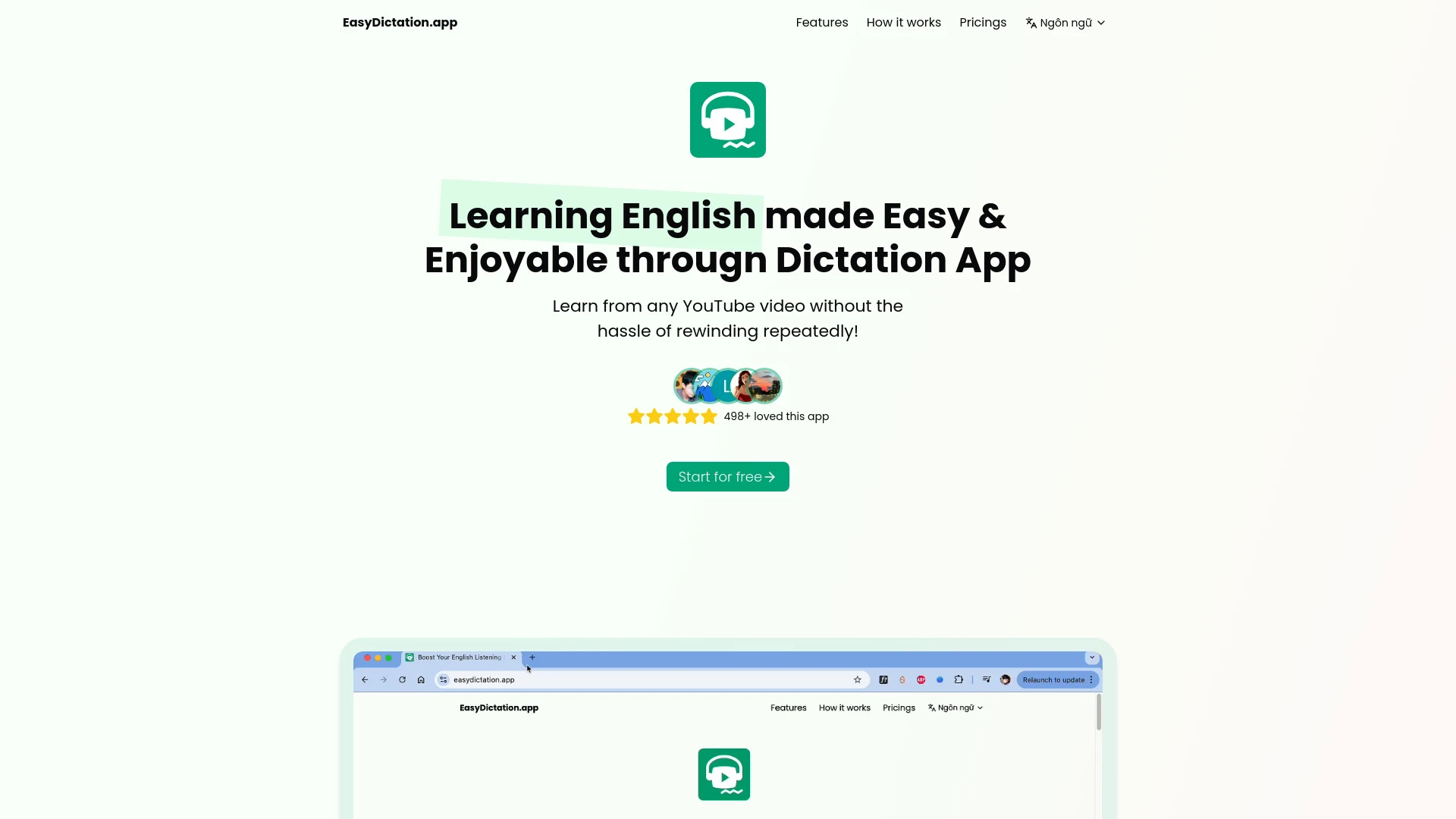 EasyDictation website preview