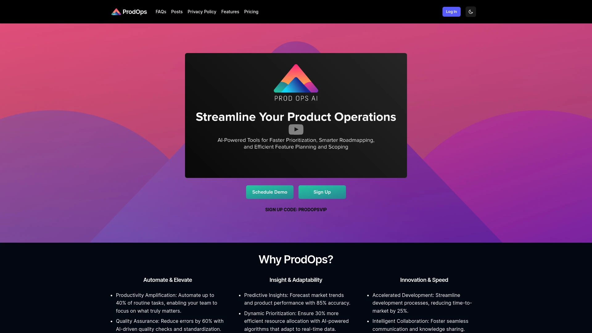 ProdOps.AI website preview