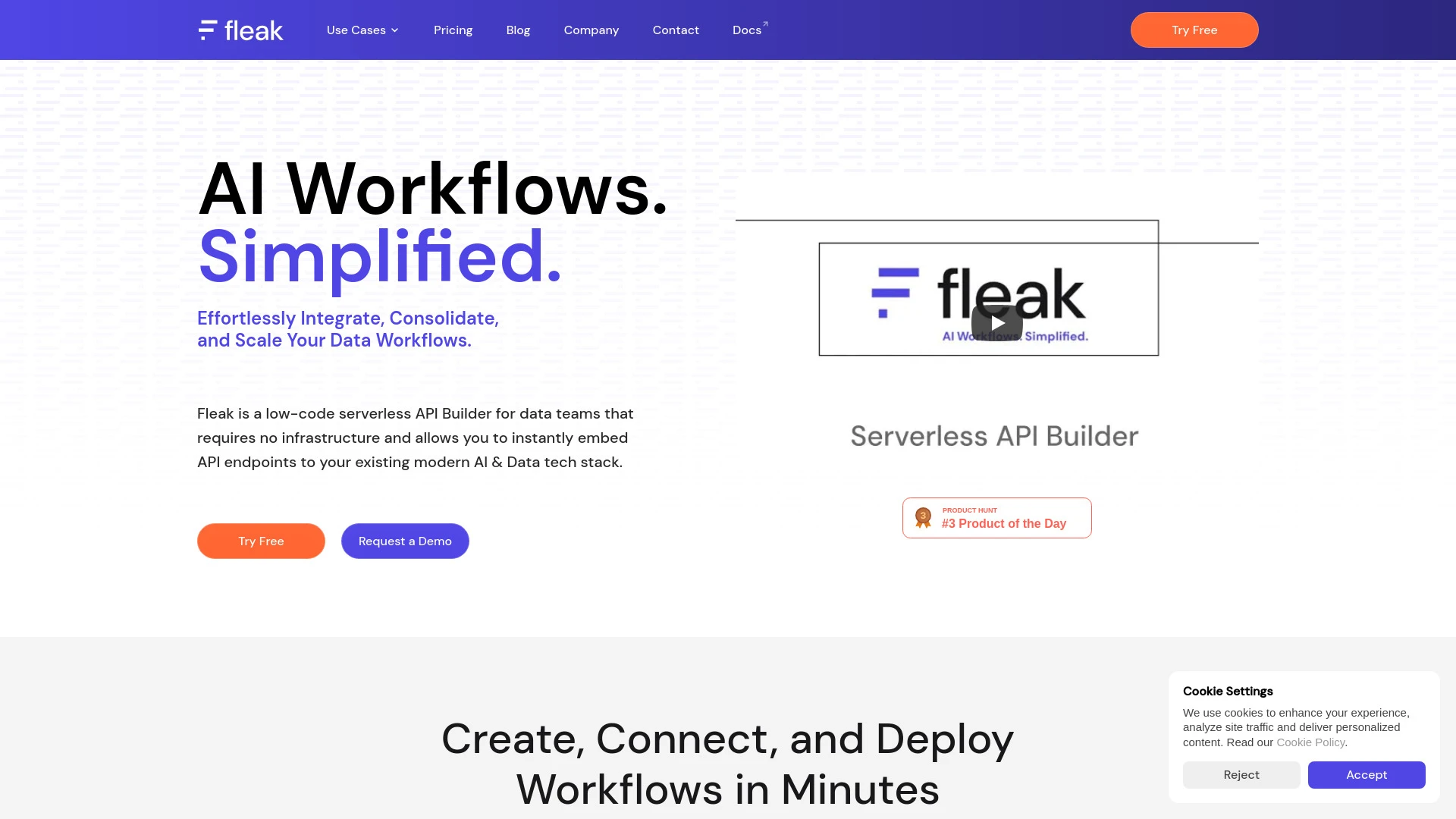 Fleak website preview