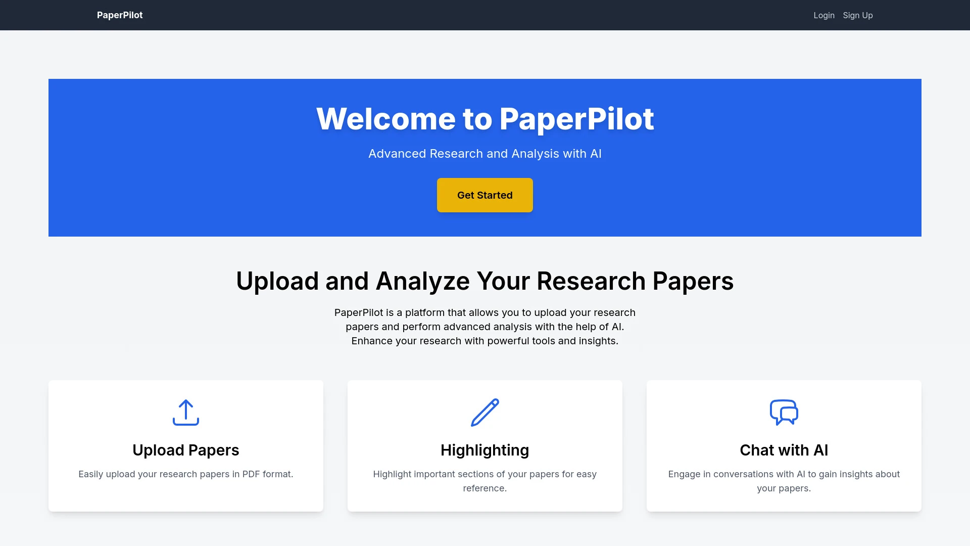 PaperPilot website preview