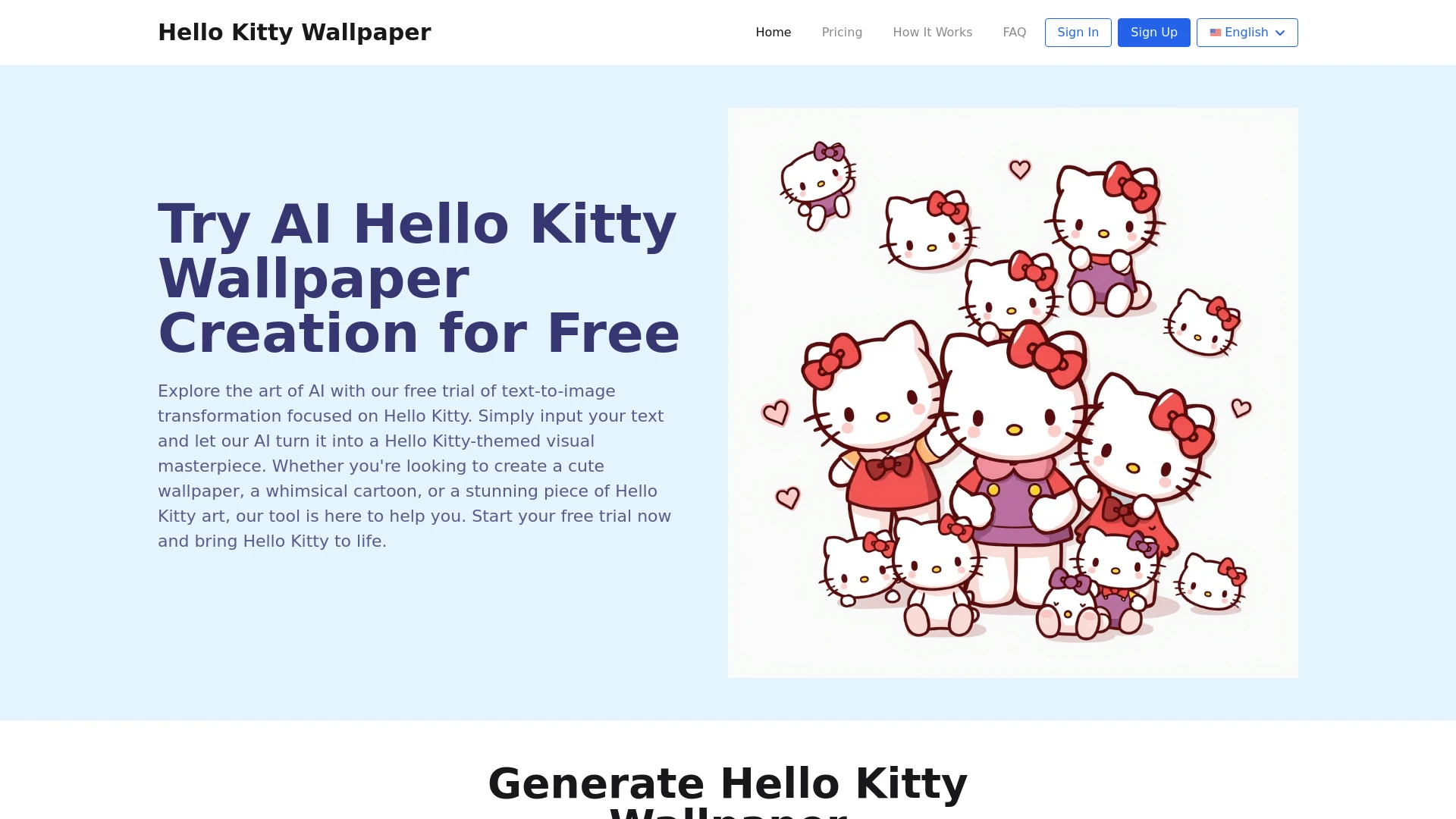 Hello Kitty Wallpapers website preview