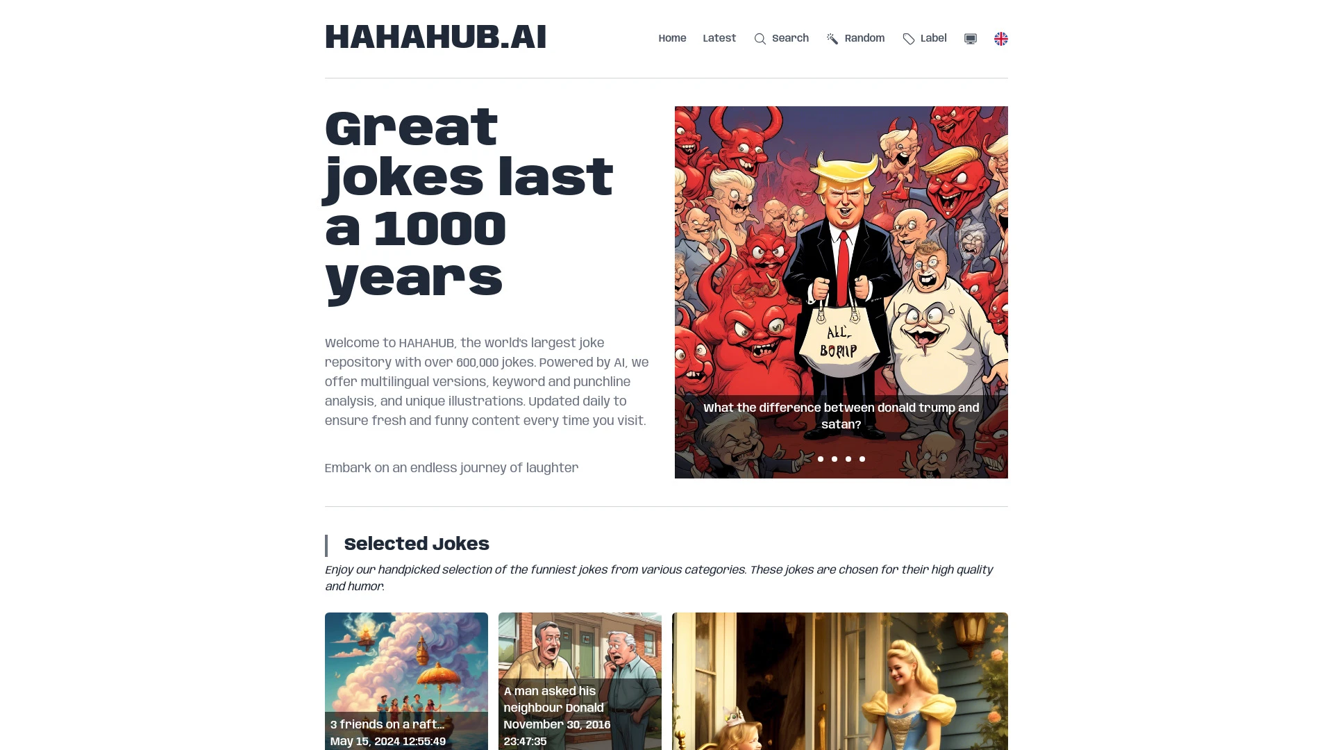 HAHAHUB website preview