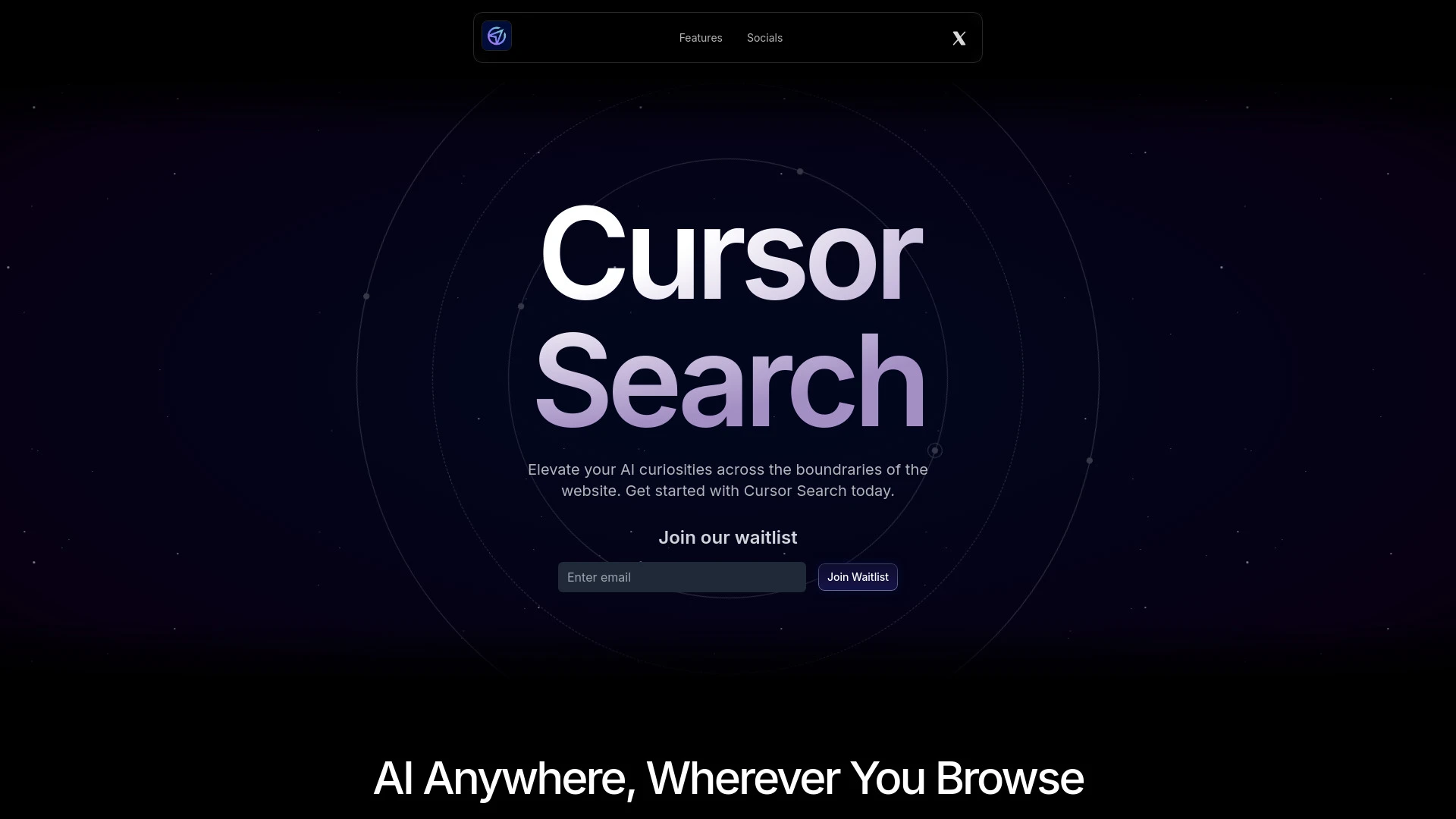 Cursor Search website preview