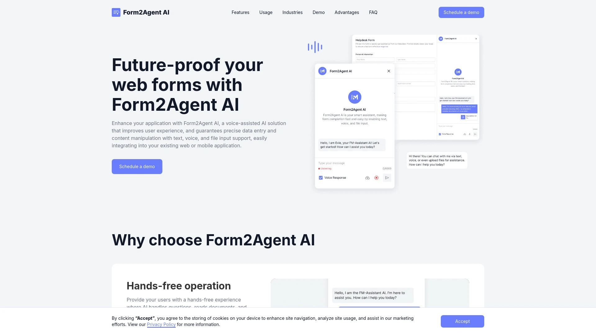 Form2Agent AI website preview