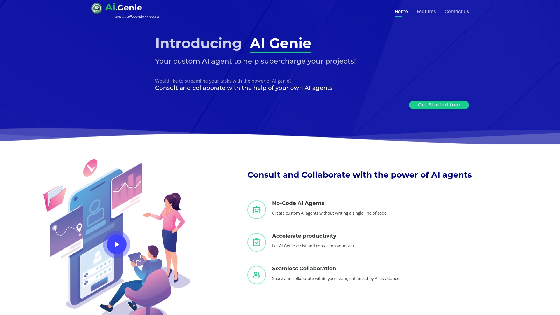 Ai.Genie website preview