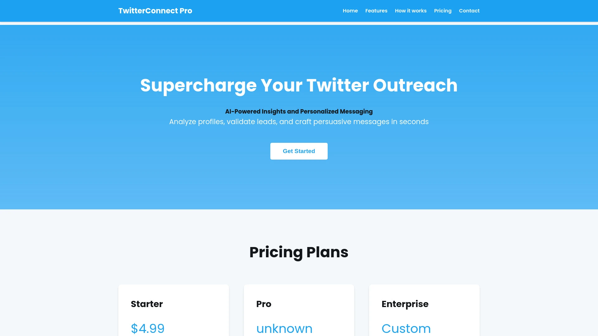 TwitterConnect Pro website preview