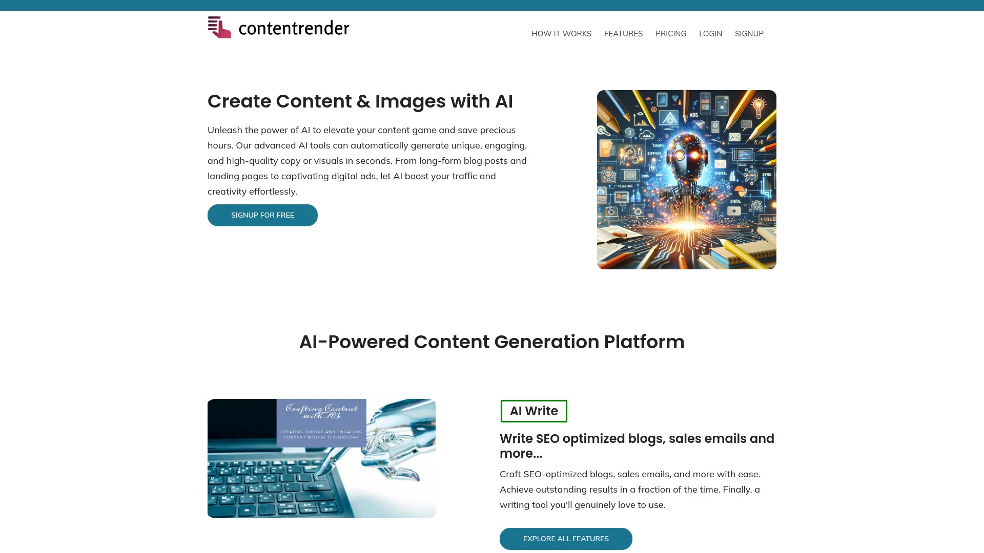 Content Render website preview