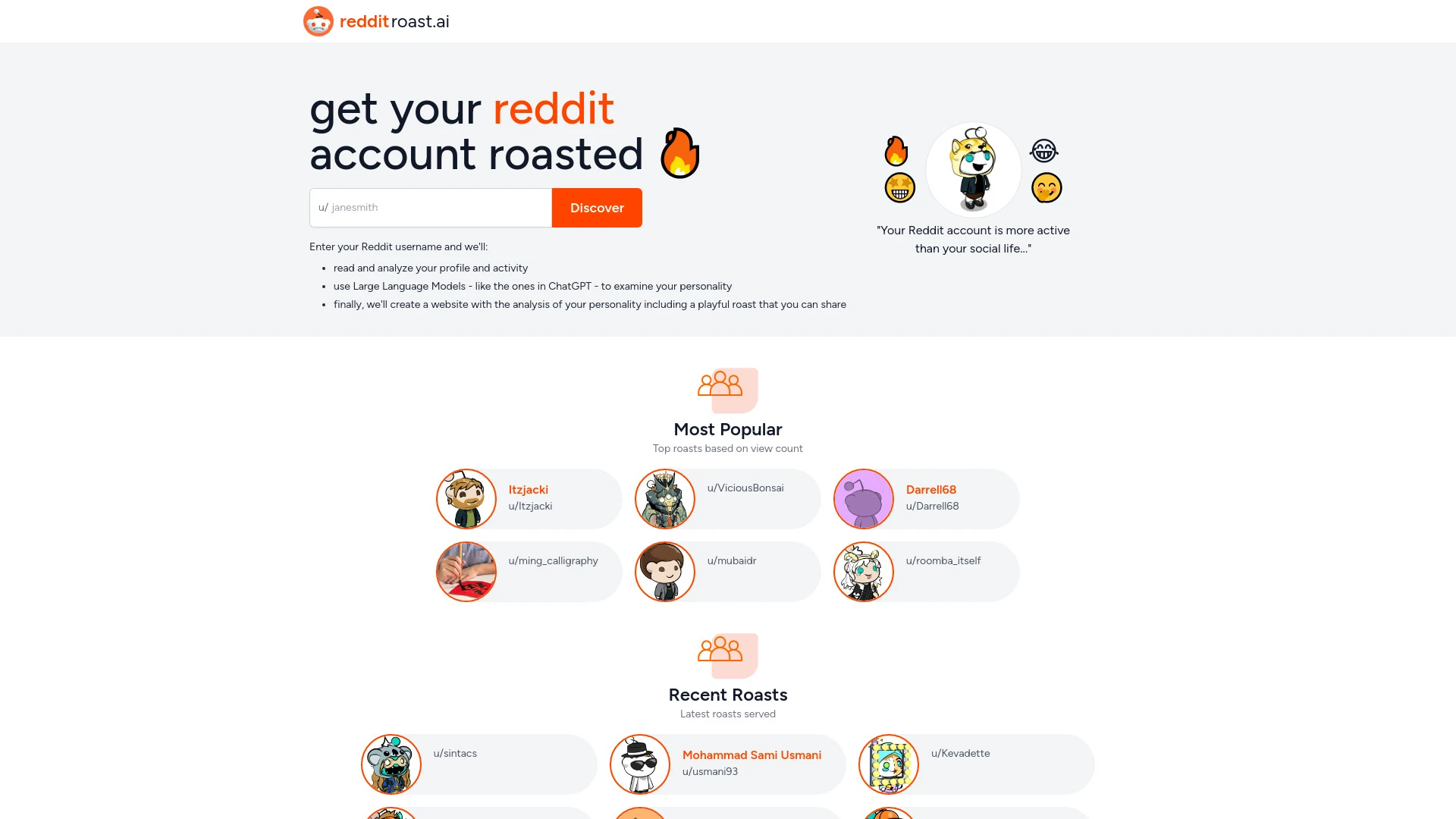 redditroast.ai website preview