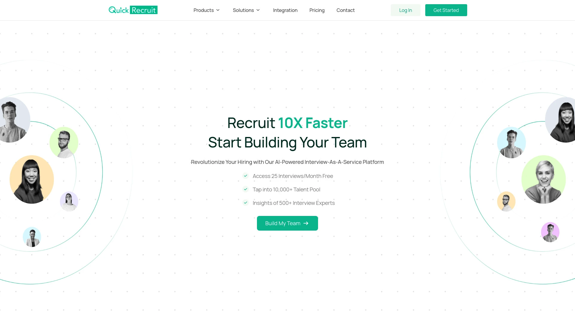 Quick Recruit website preview