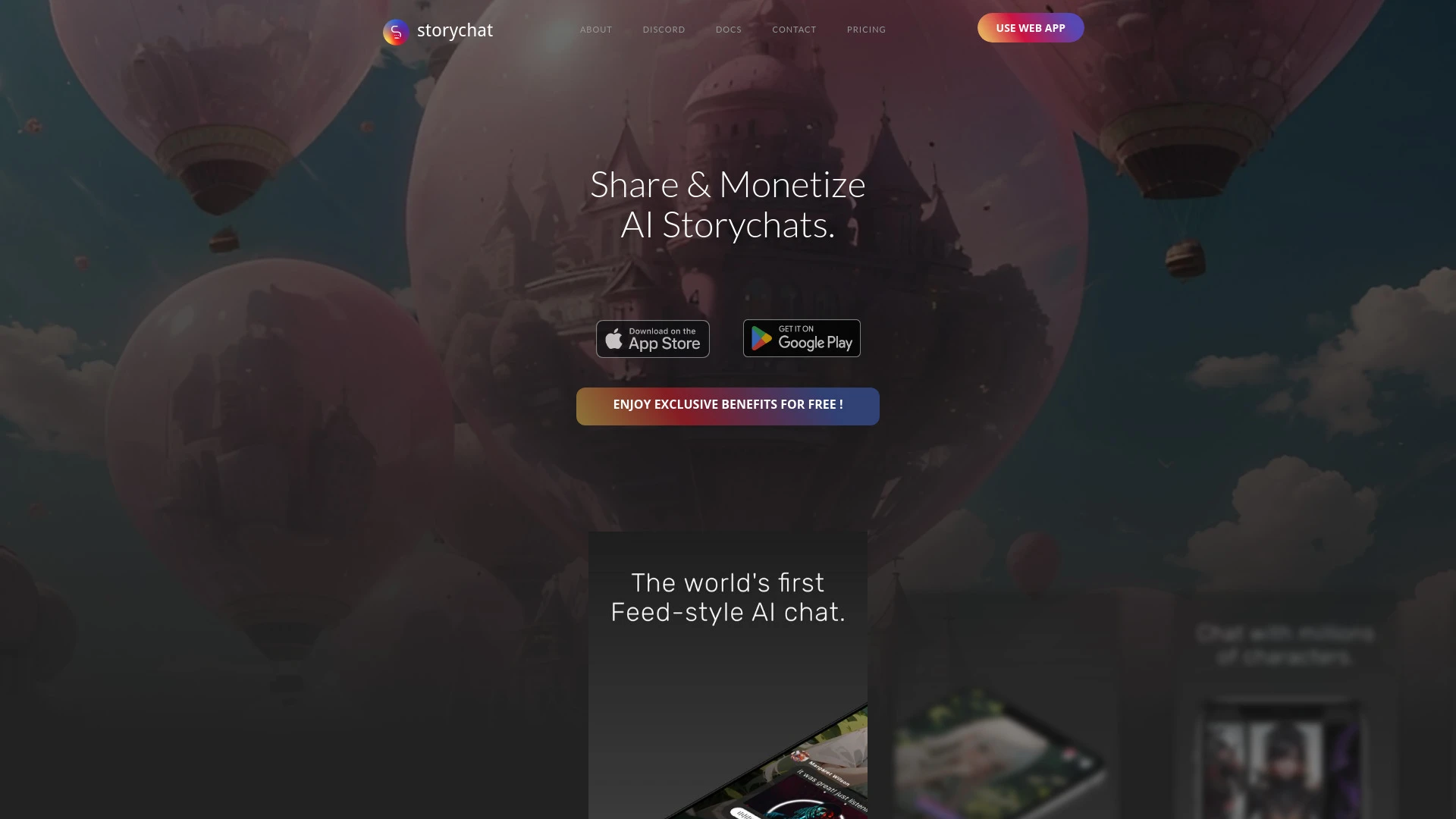 Storychat website preview