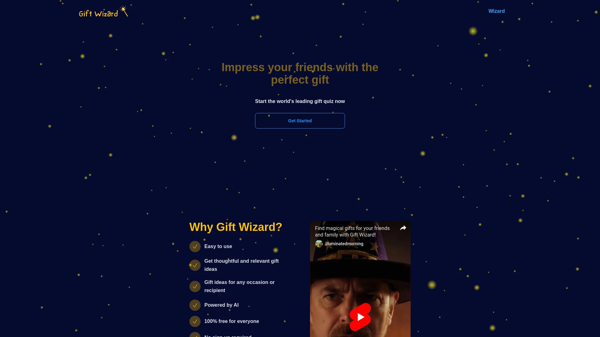 Gift Wizard website preview