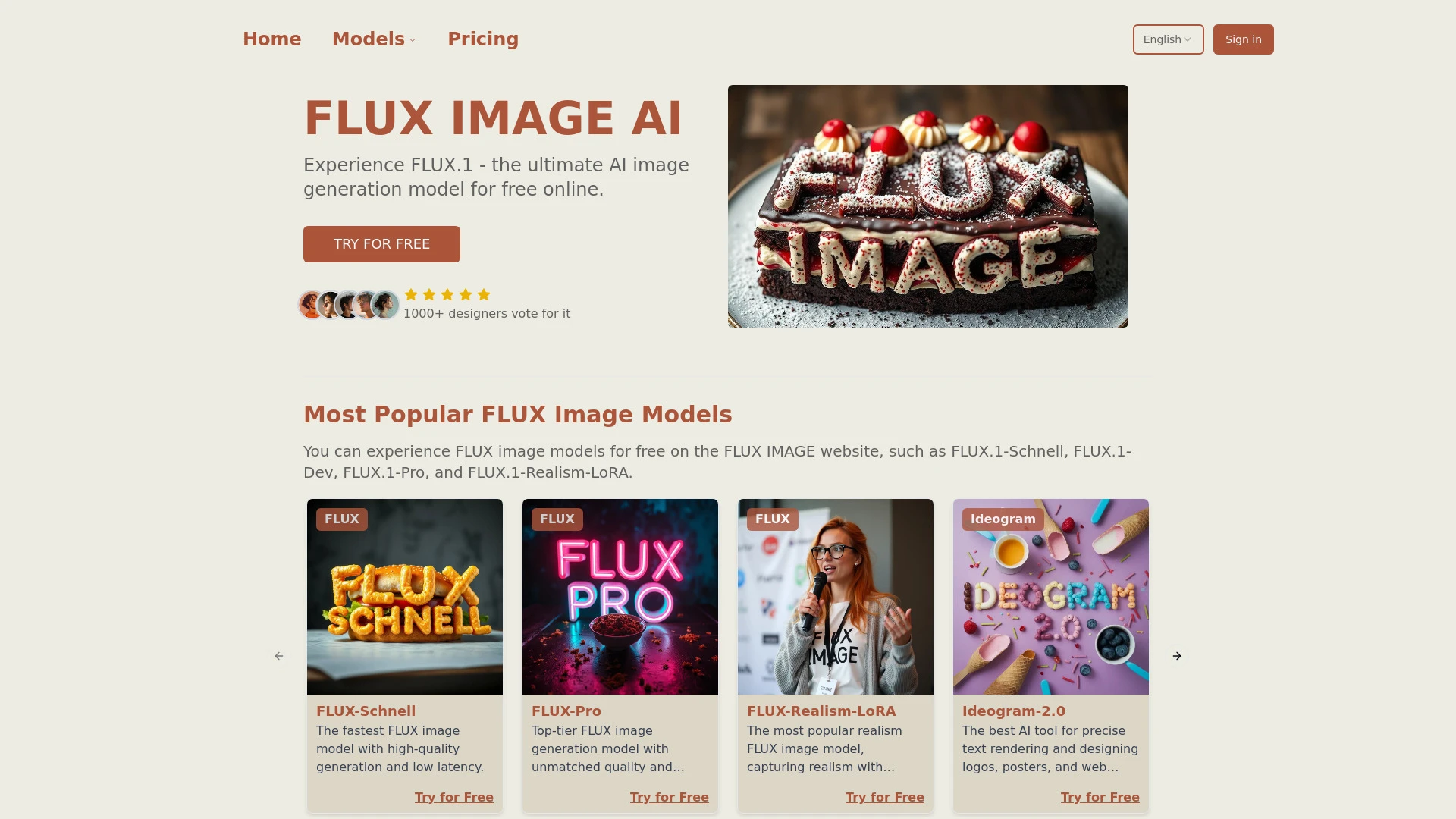 FLUX IMAGE website preview