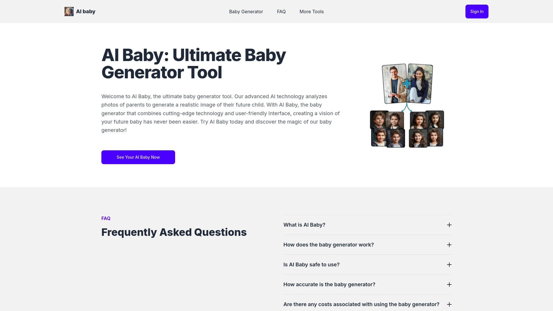 AI Baby website preview