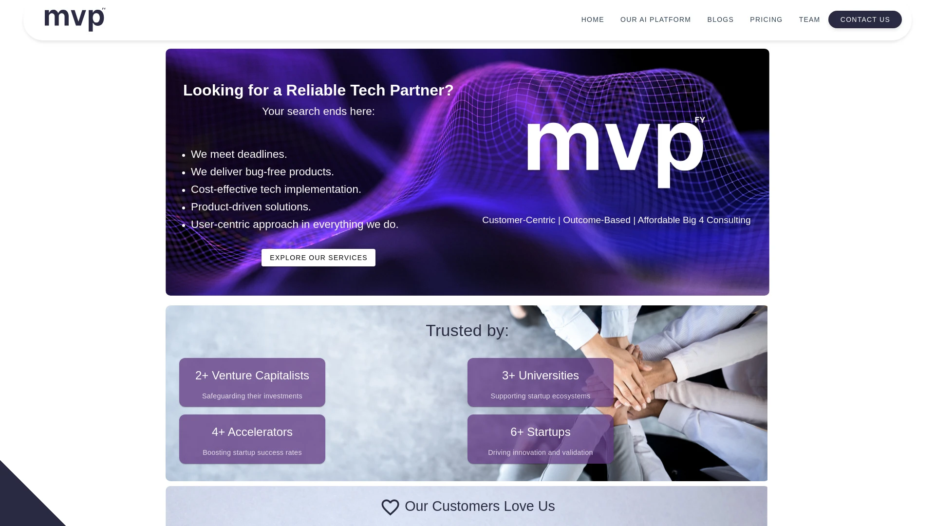 MVPfy website preview