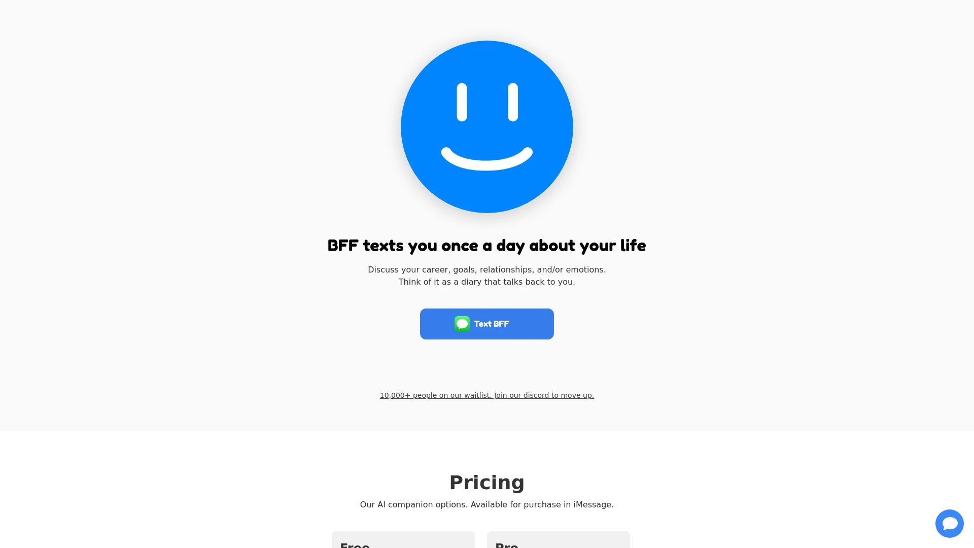 Textbff website preview