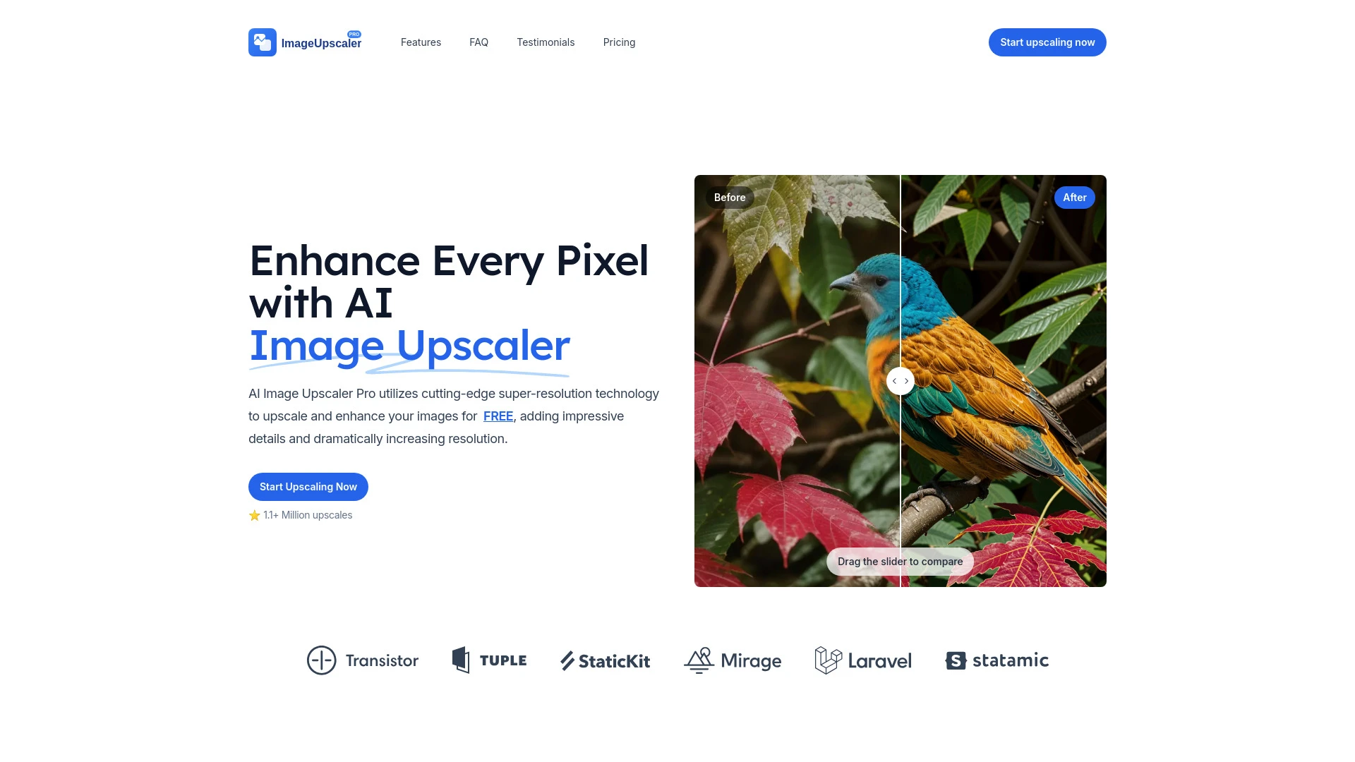 AI Image Upscaler Pro website preview