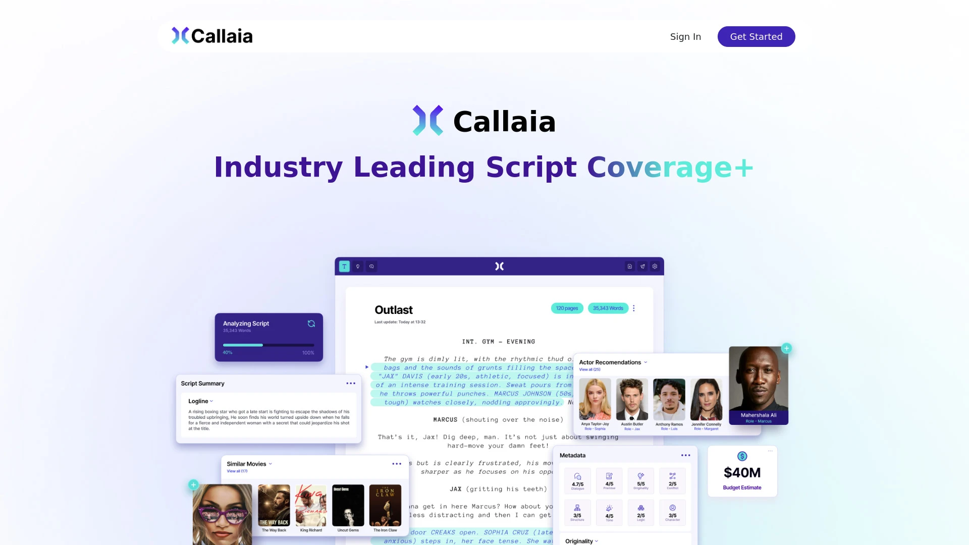 Callaia website preview