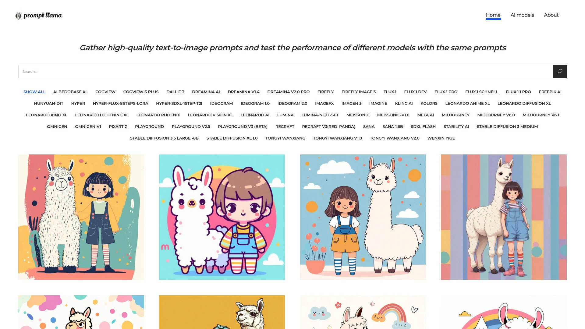 Prompt Llama website preview