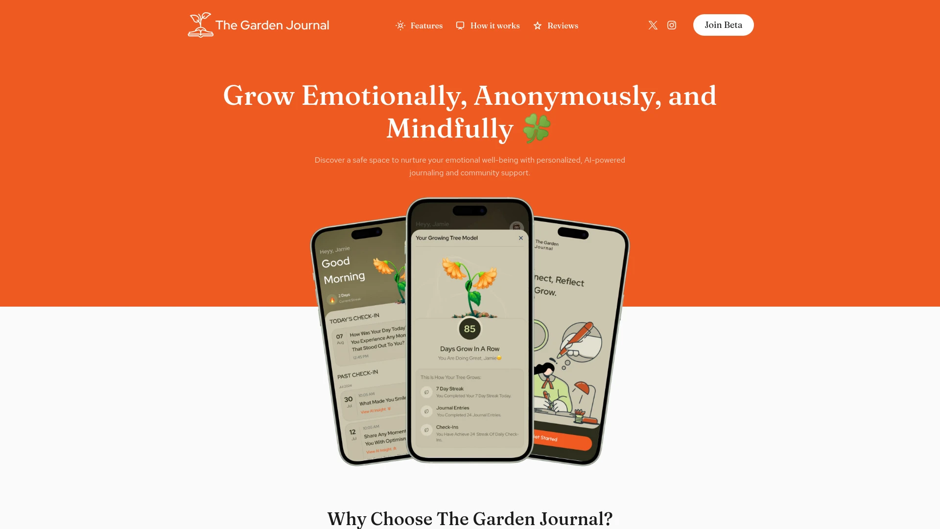 The Garden Journal website preview