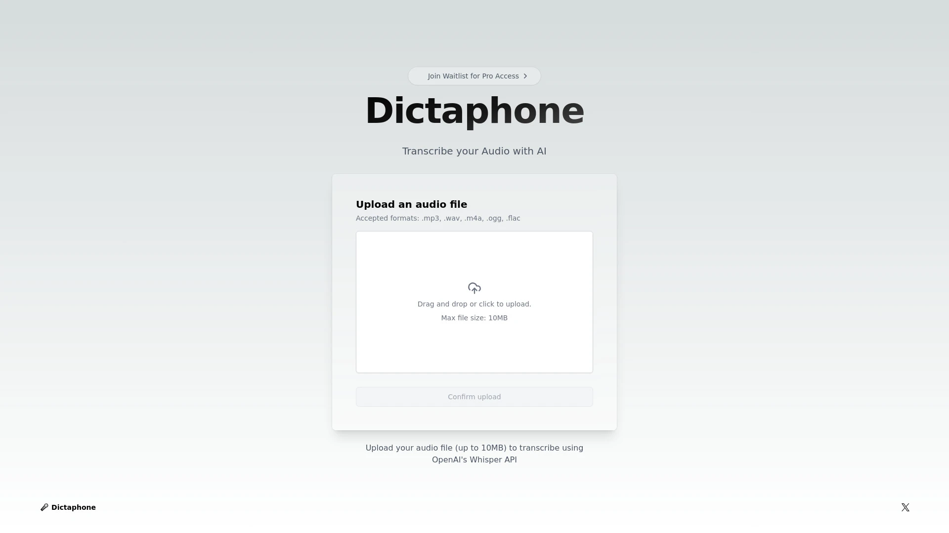 Dictaphone website preview