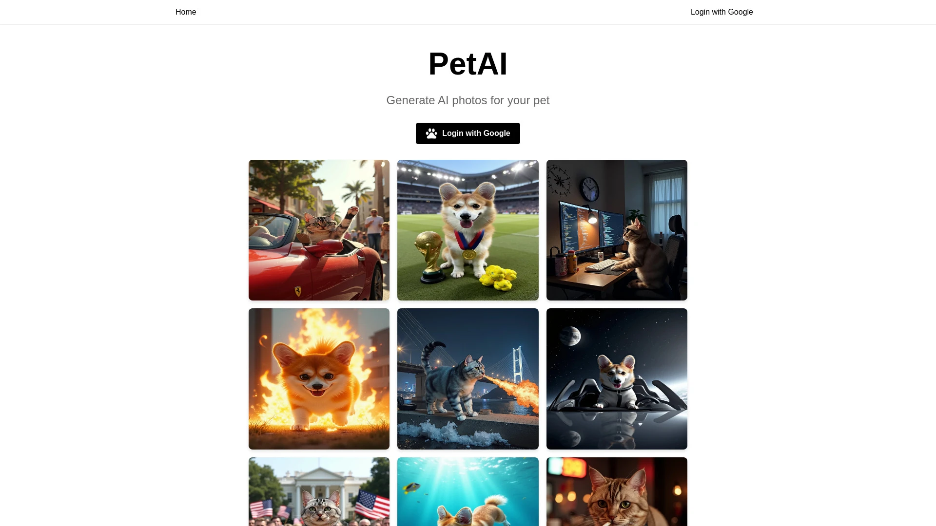 PetAI website preview