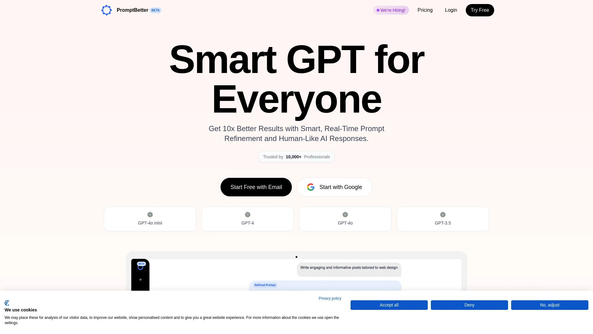 PromptBetter website preview