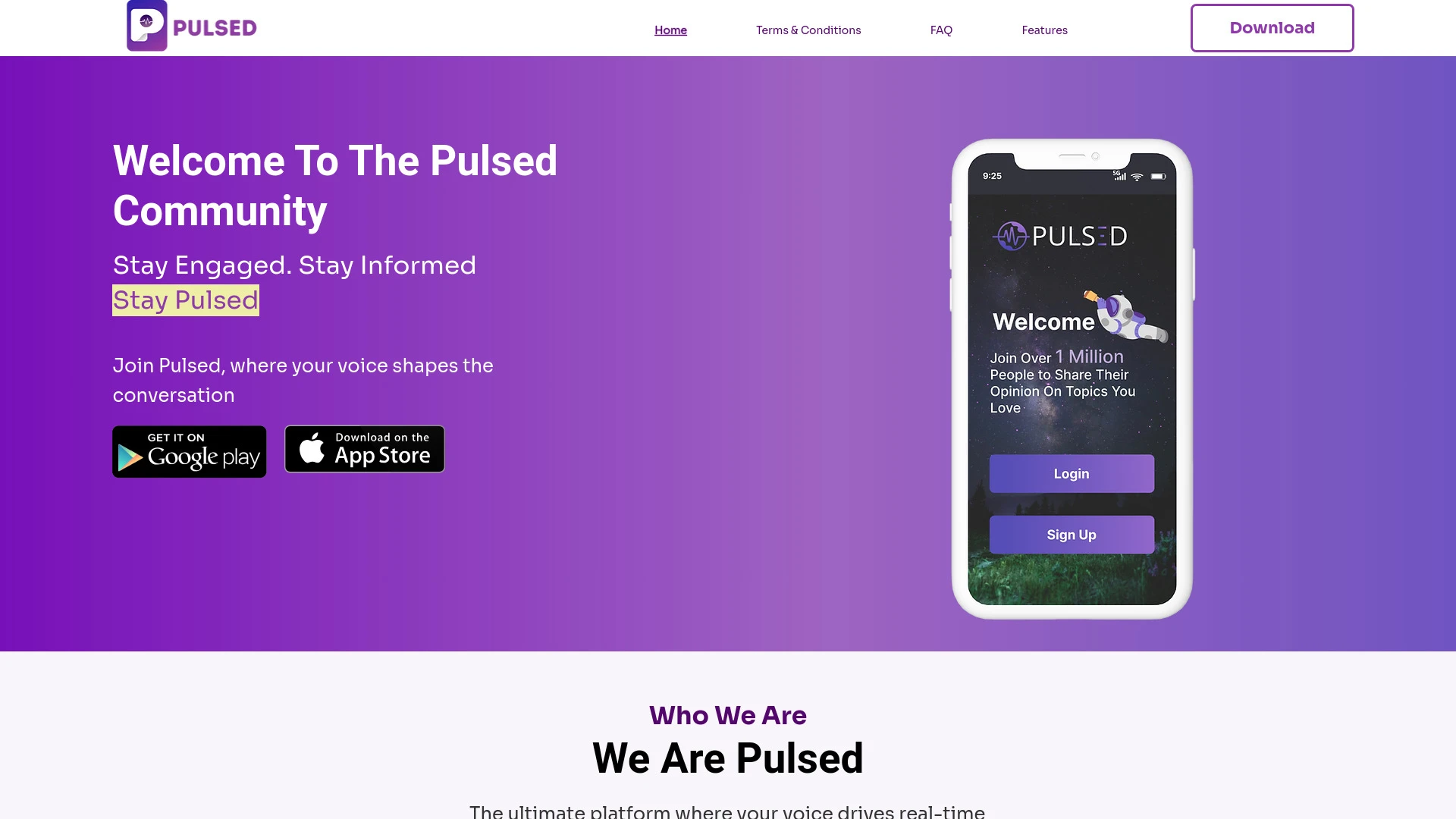 Pulsed website preview