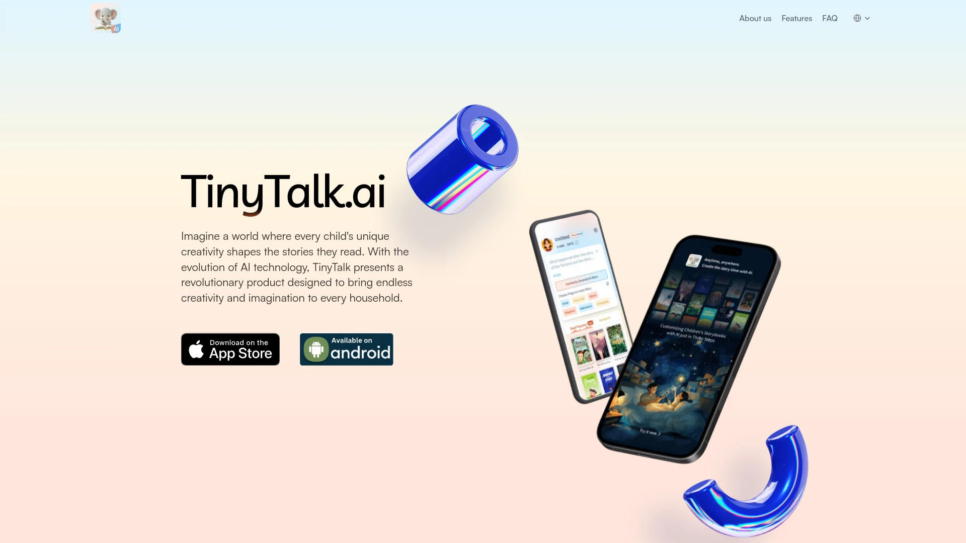 TinyTalk.ai website preview