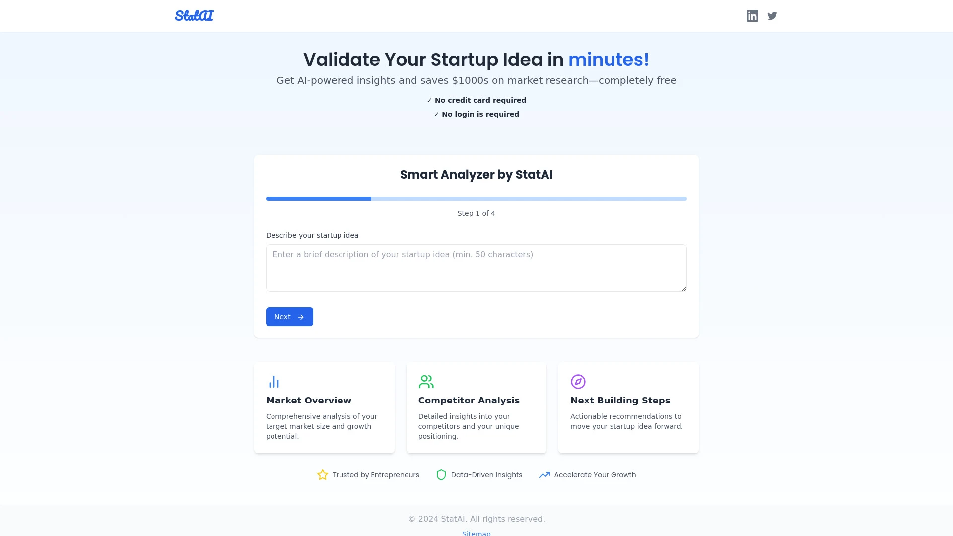 StatAI website preview