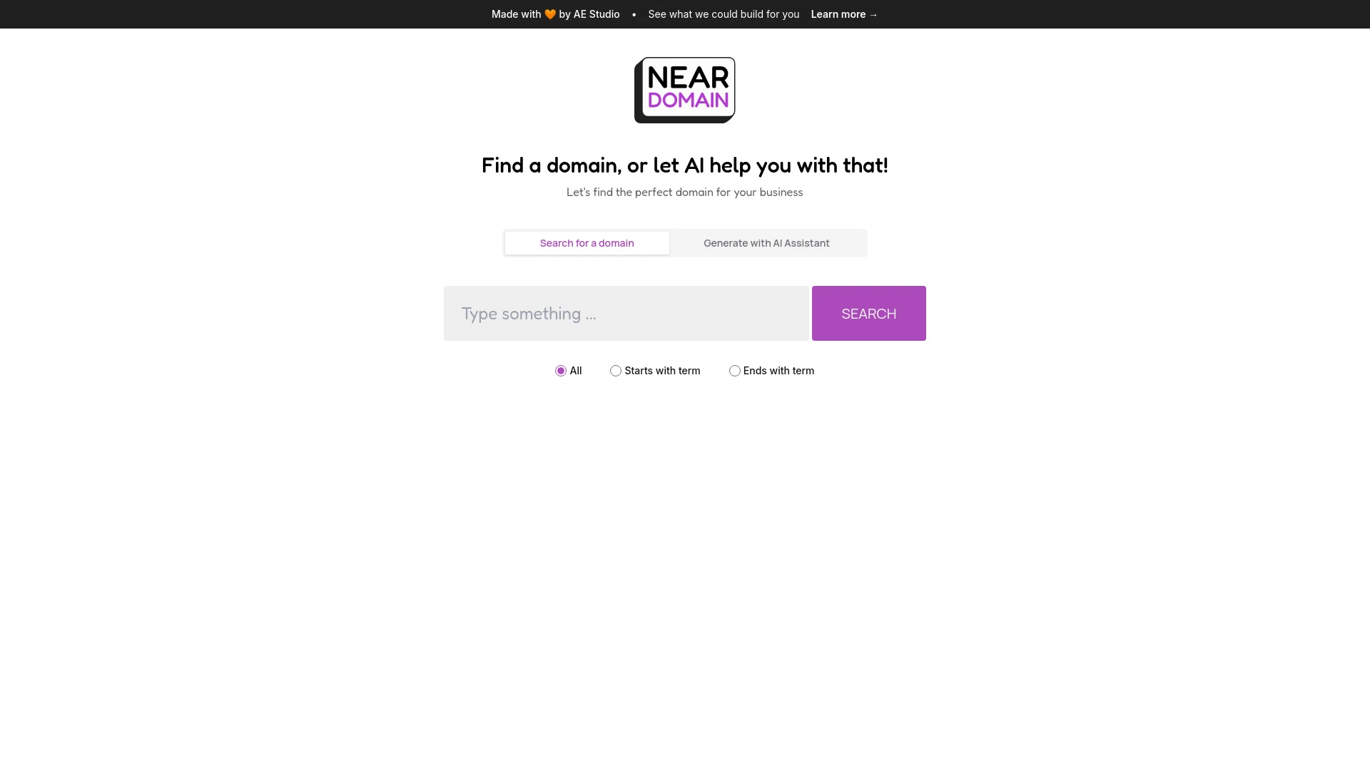 Near Domain website preview