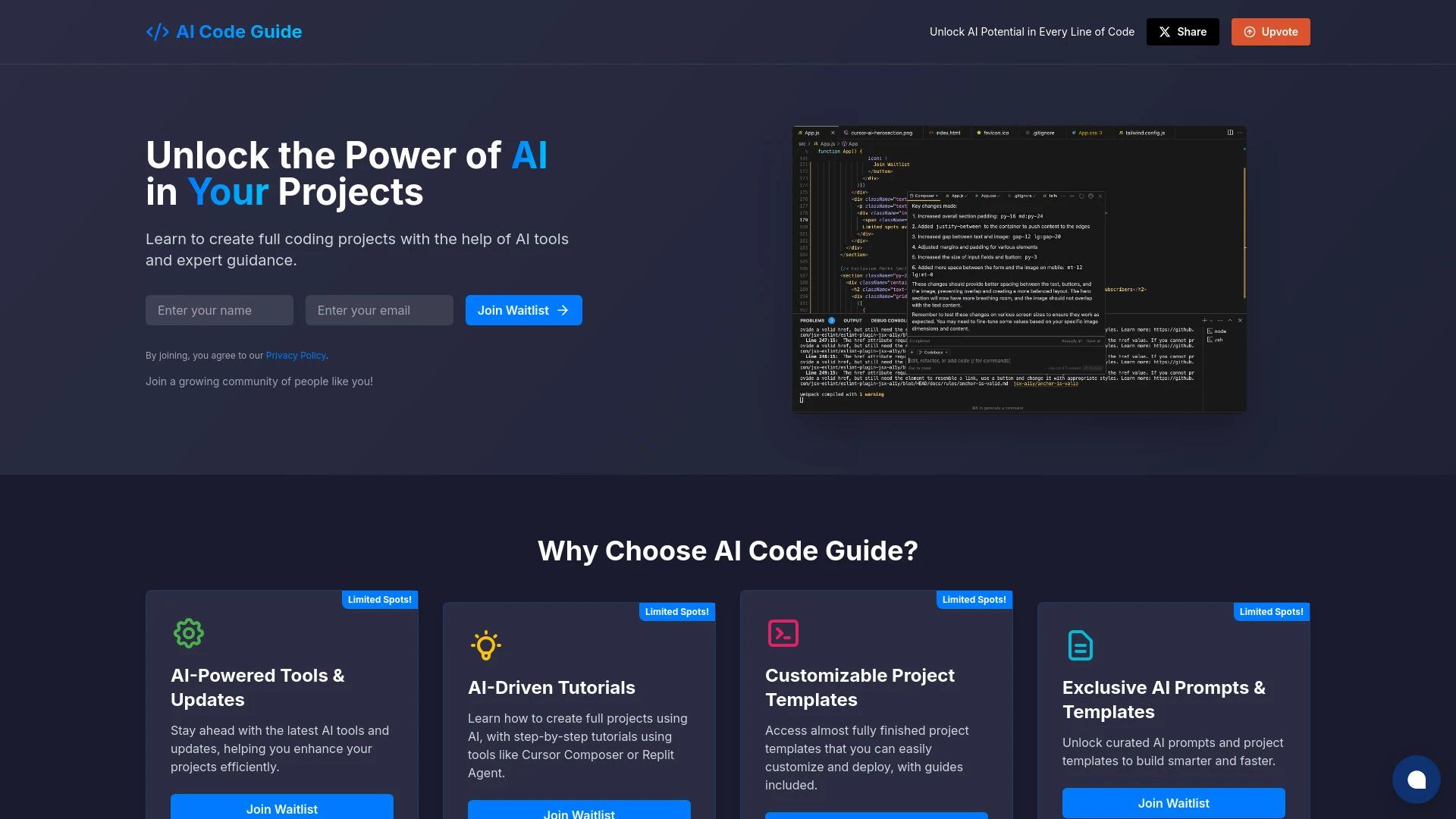 AI Code Guide website preview