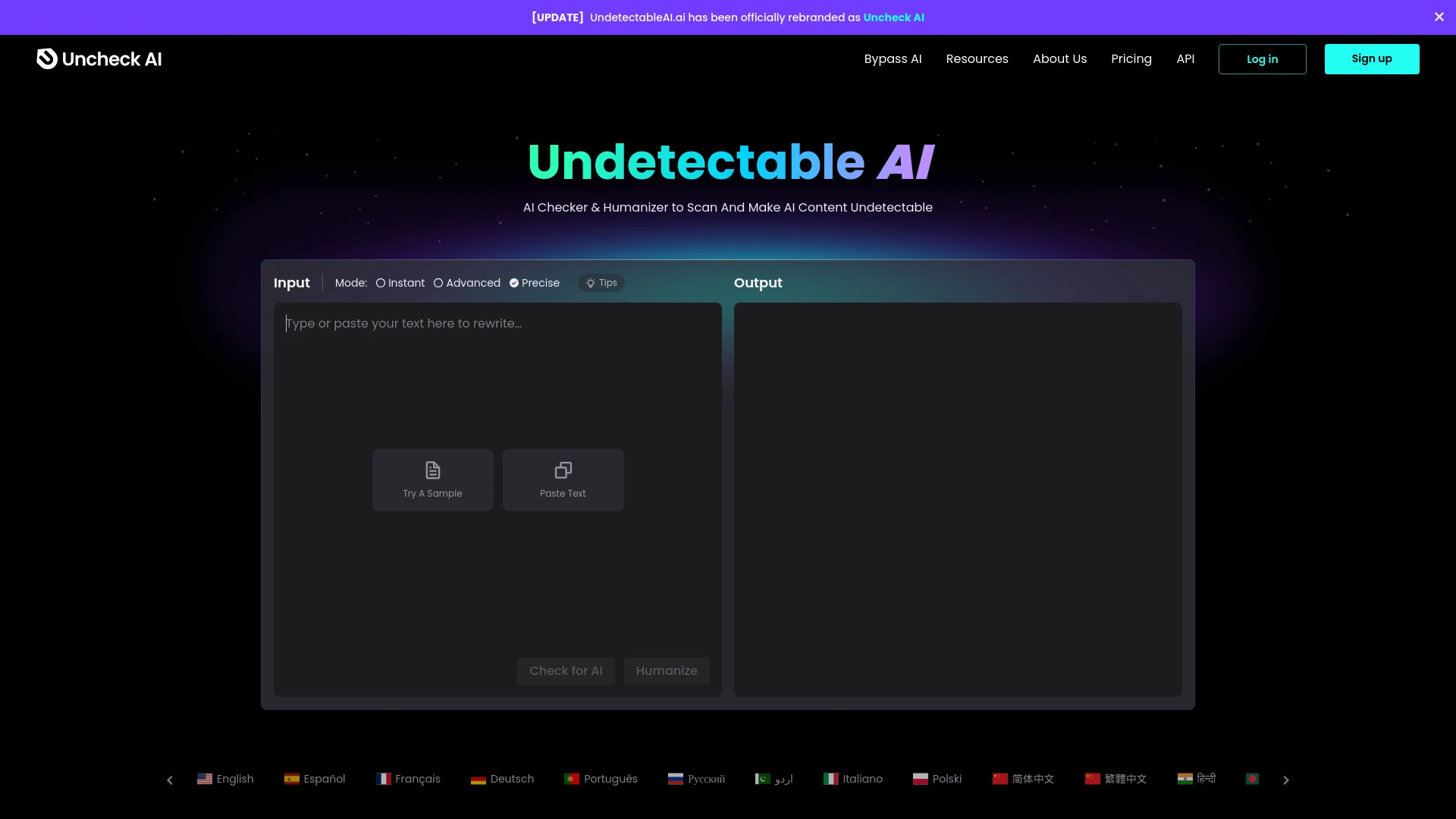 Uncheck AI website preview